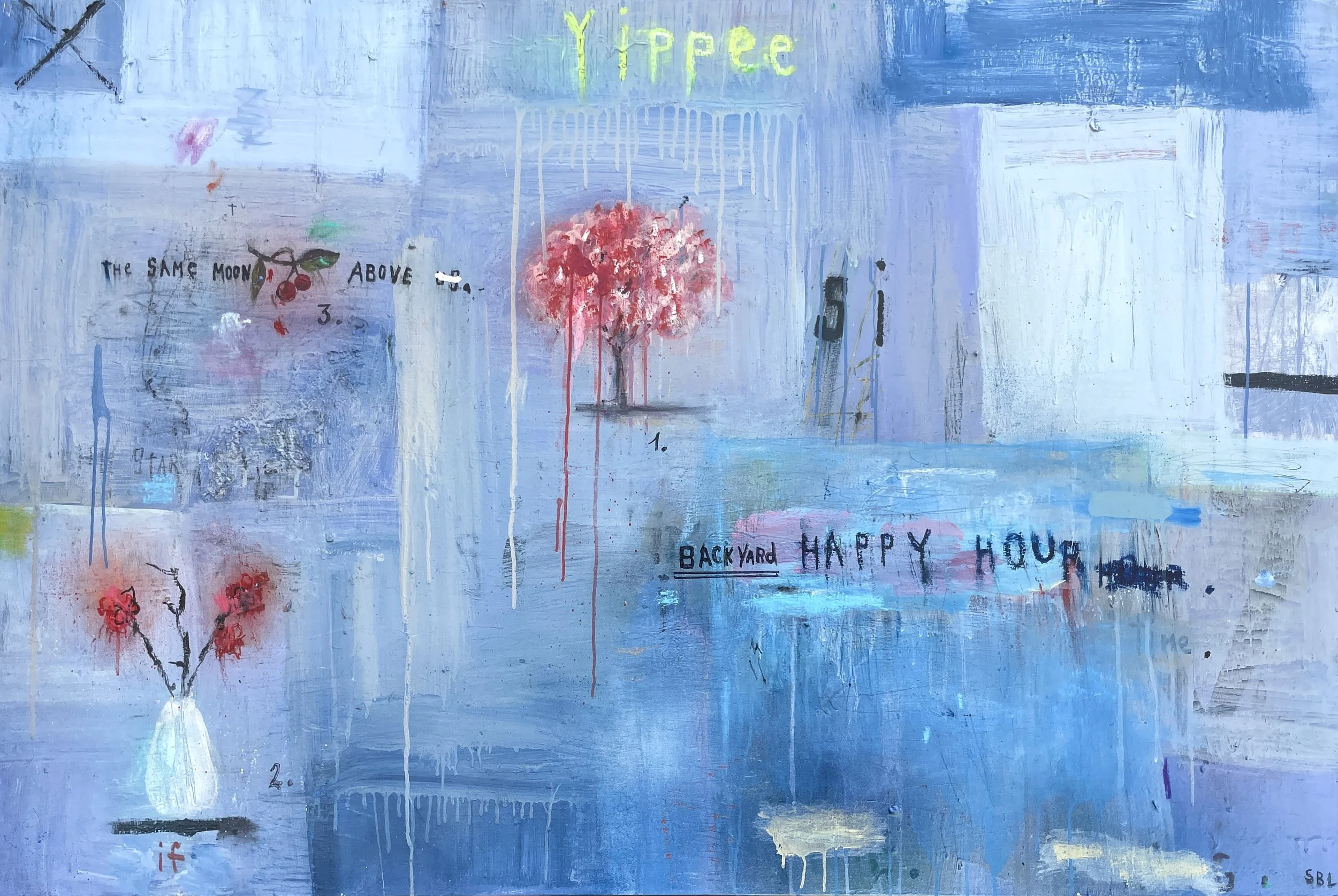 Stephanie Brody-Lederman,  Yippee , oil, acrylic and mixed media on canvas, 40" x 60", $8,500 