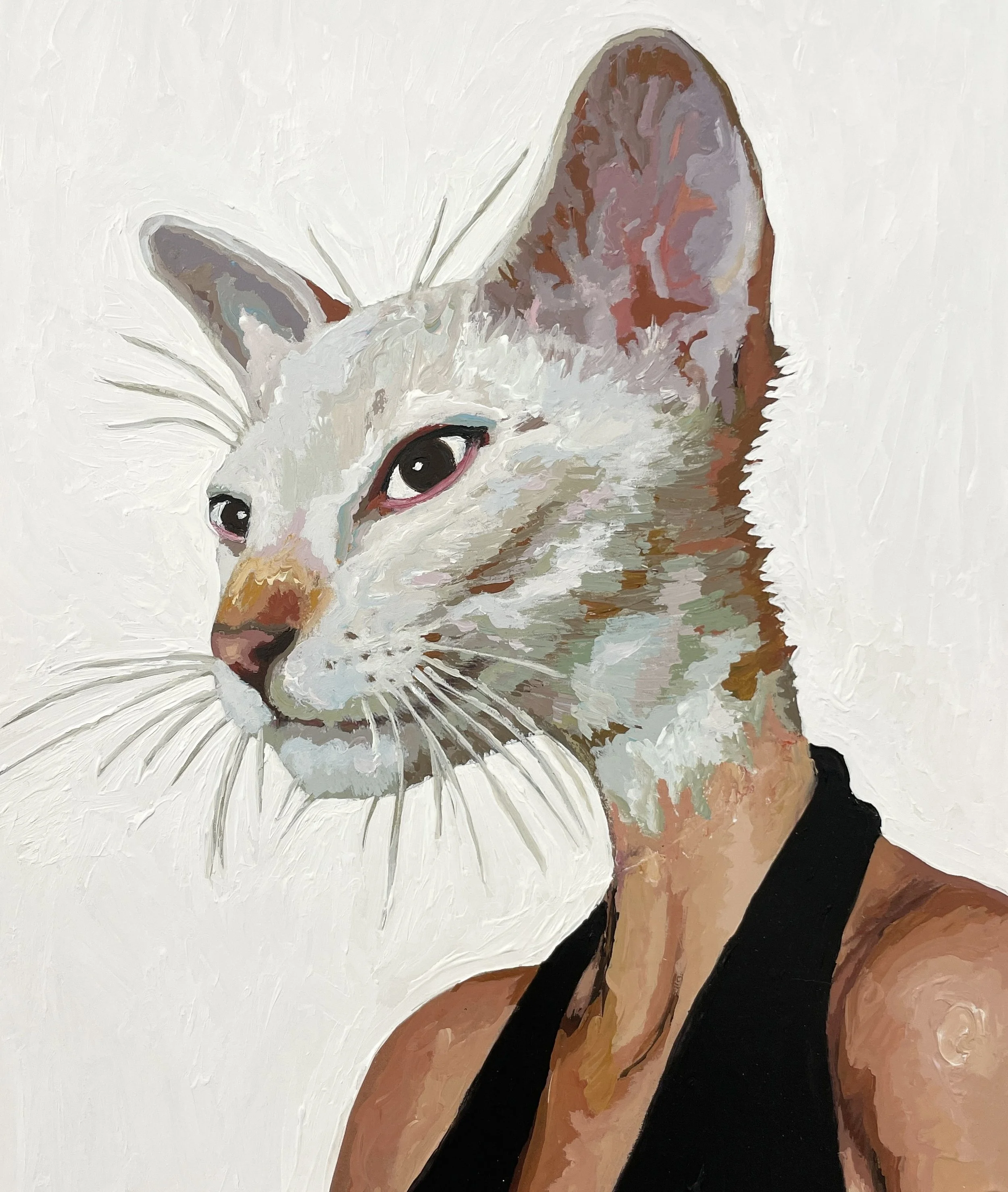  Yuliya Lanina,  Careless Whisker , acrylic and collage on paper, 12" x 9", $800 