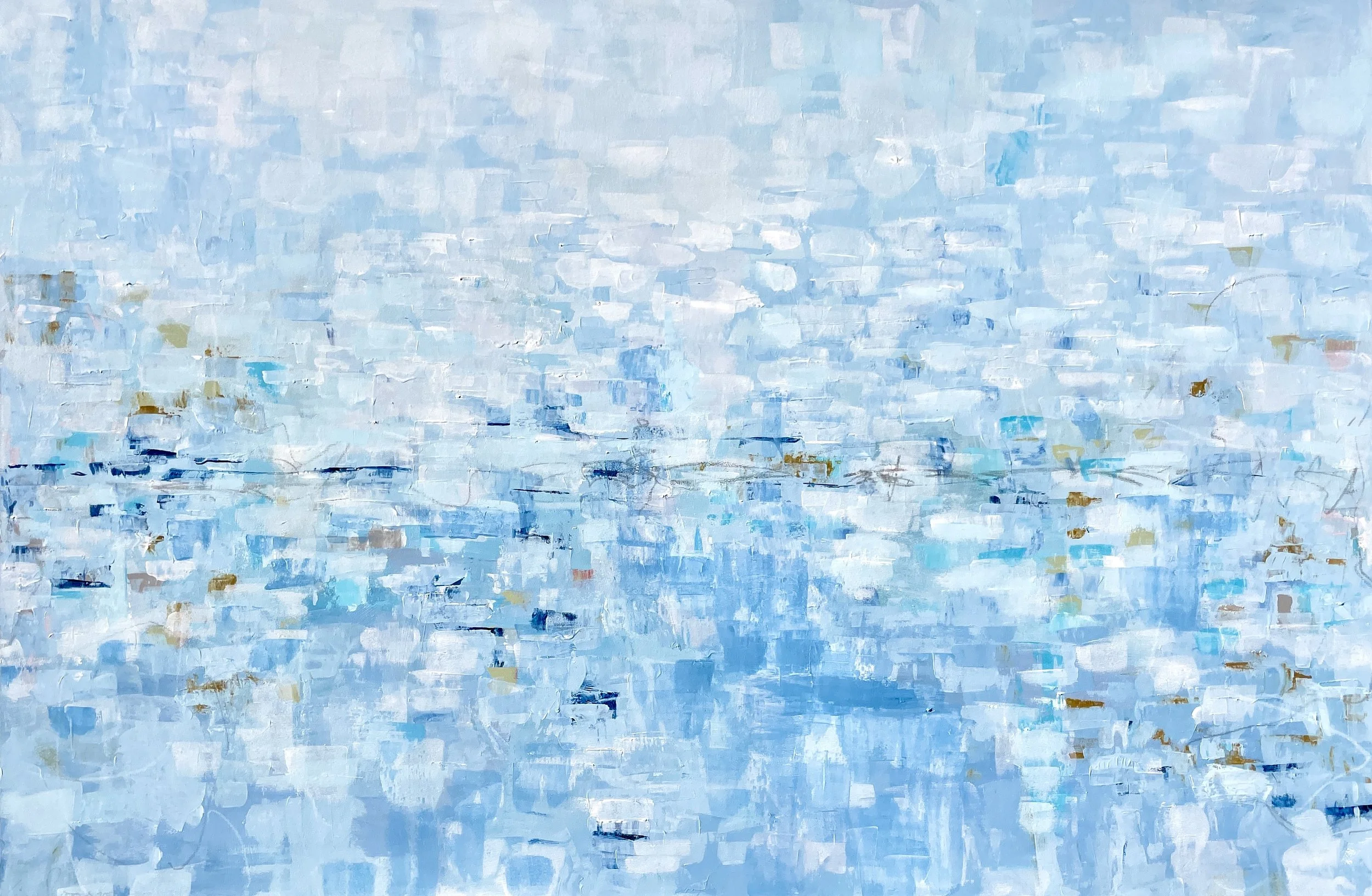  Kim Romero,  Clear Blue , acrylic on canvas, 48" x 72", SOLD 