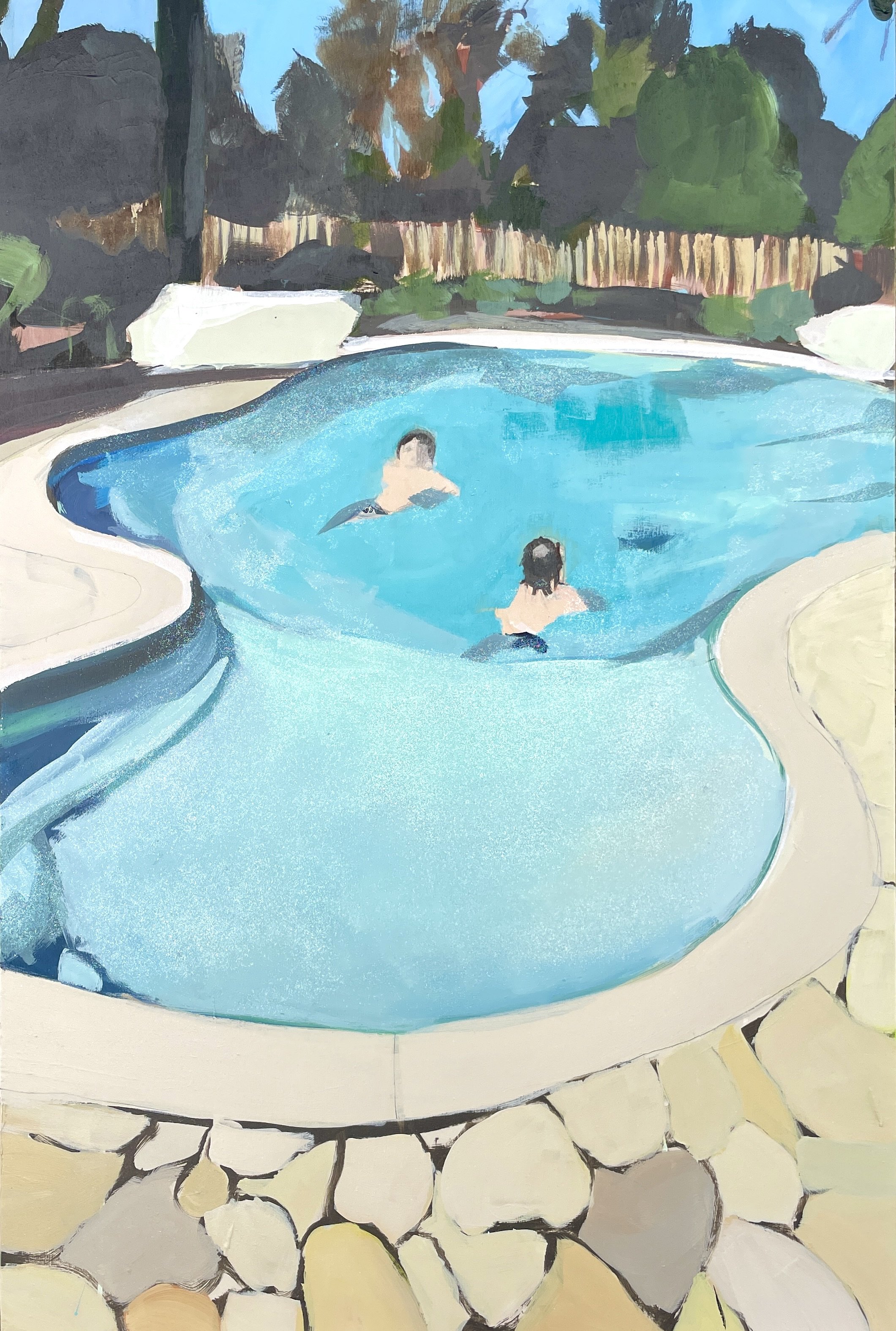  Melora Griffs,  Cooling Off , acrylic on wood panel with finely ground glitter, 36" x 24", $6,000 