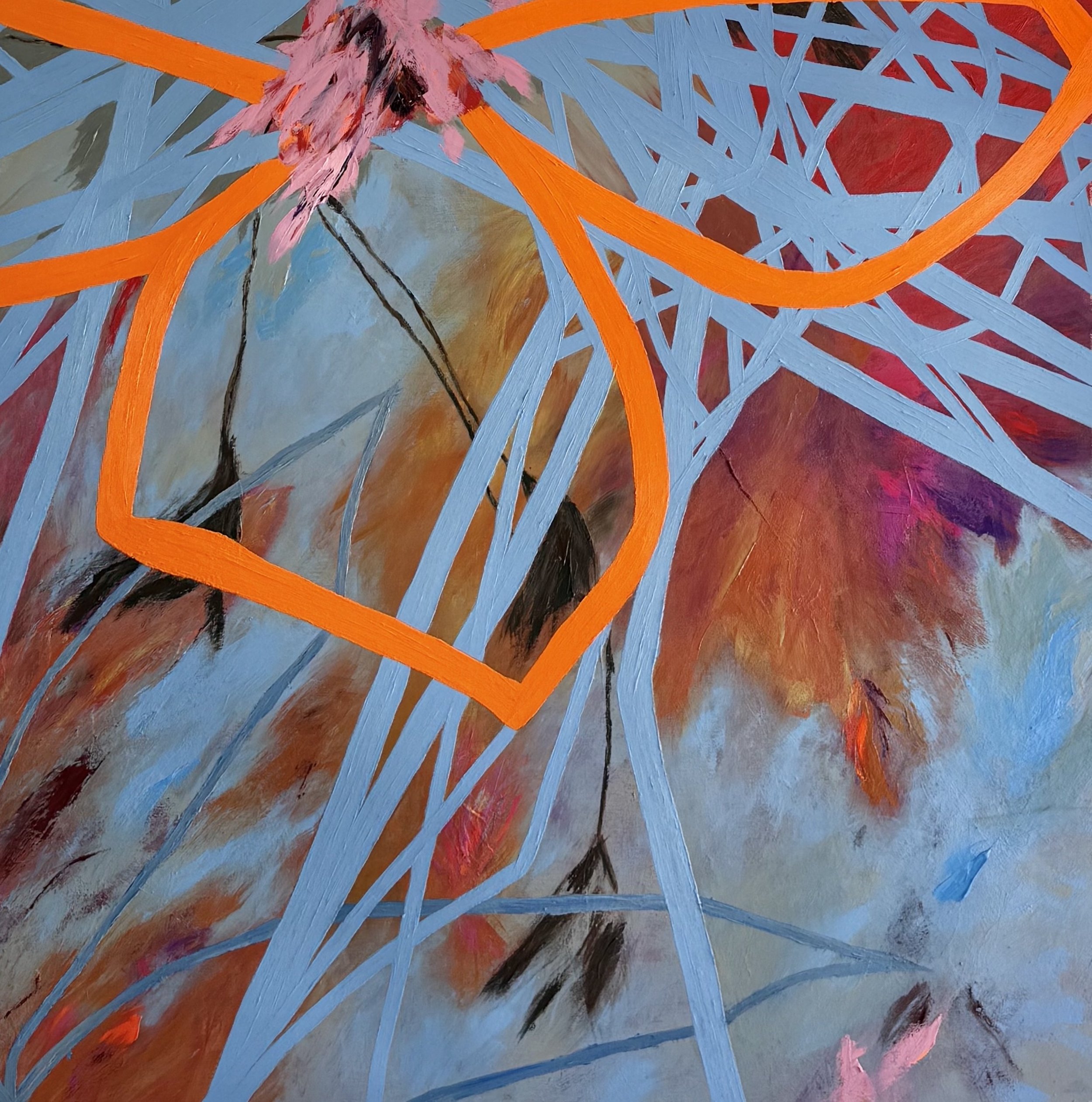 Rose Cameron, She Carries the Sun , acrylic on canvas, 40" x 40", $3,600