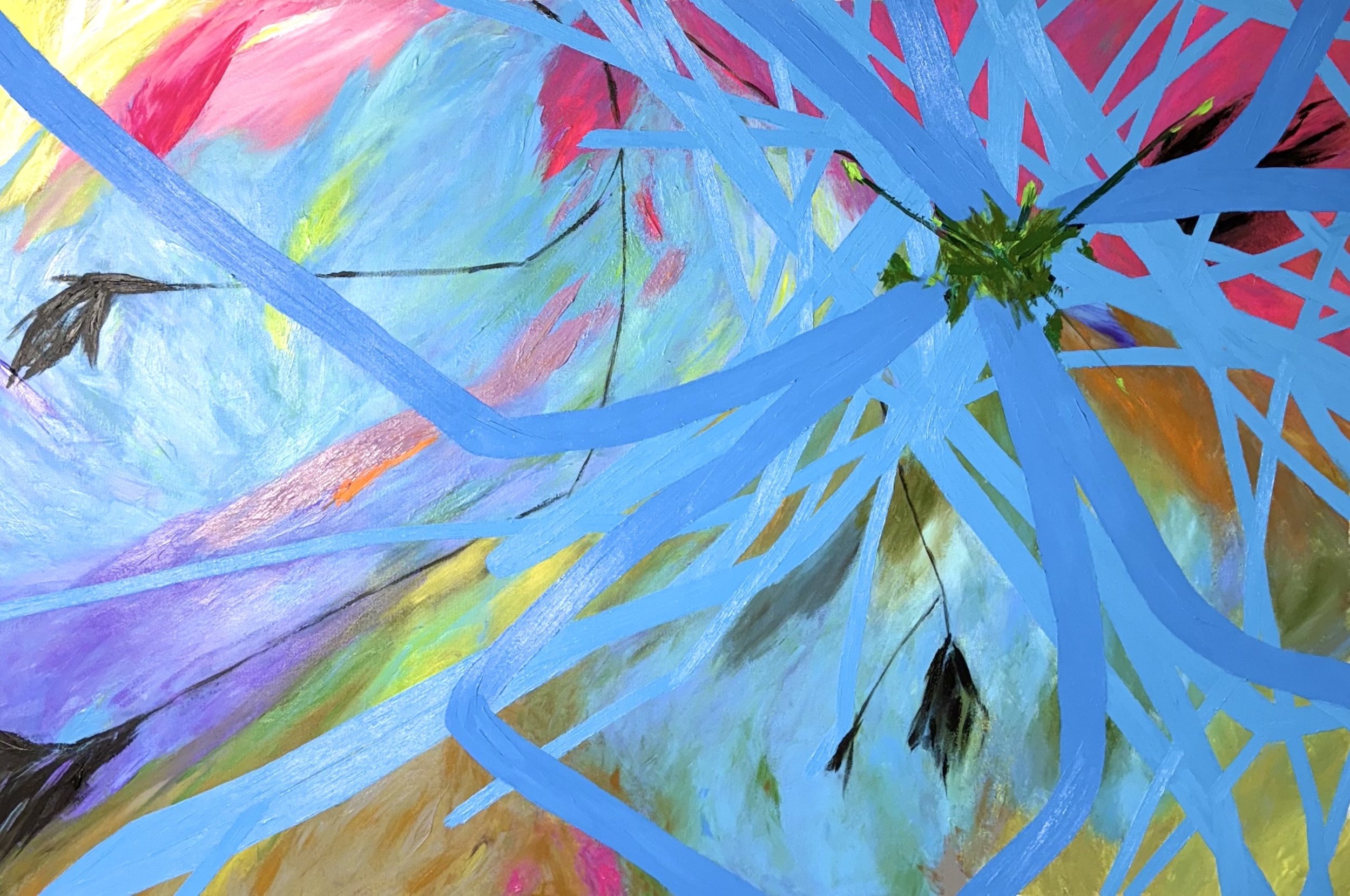 Rose Cameron, A Moment Made Of Liquid Rainbows , acrylic on canvas, 40” x 60”, $5,400