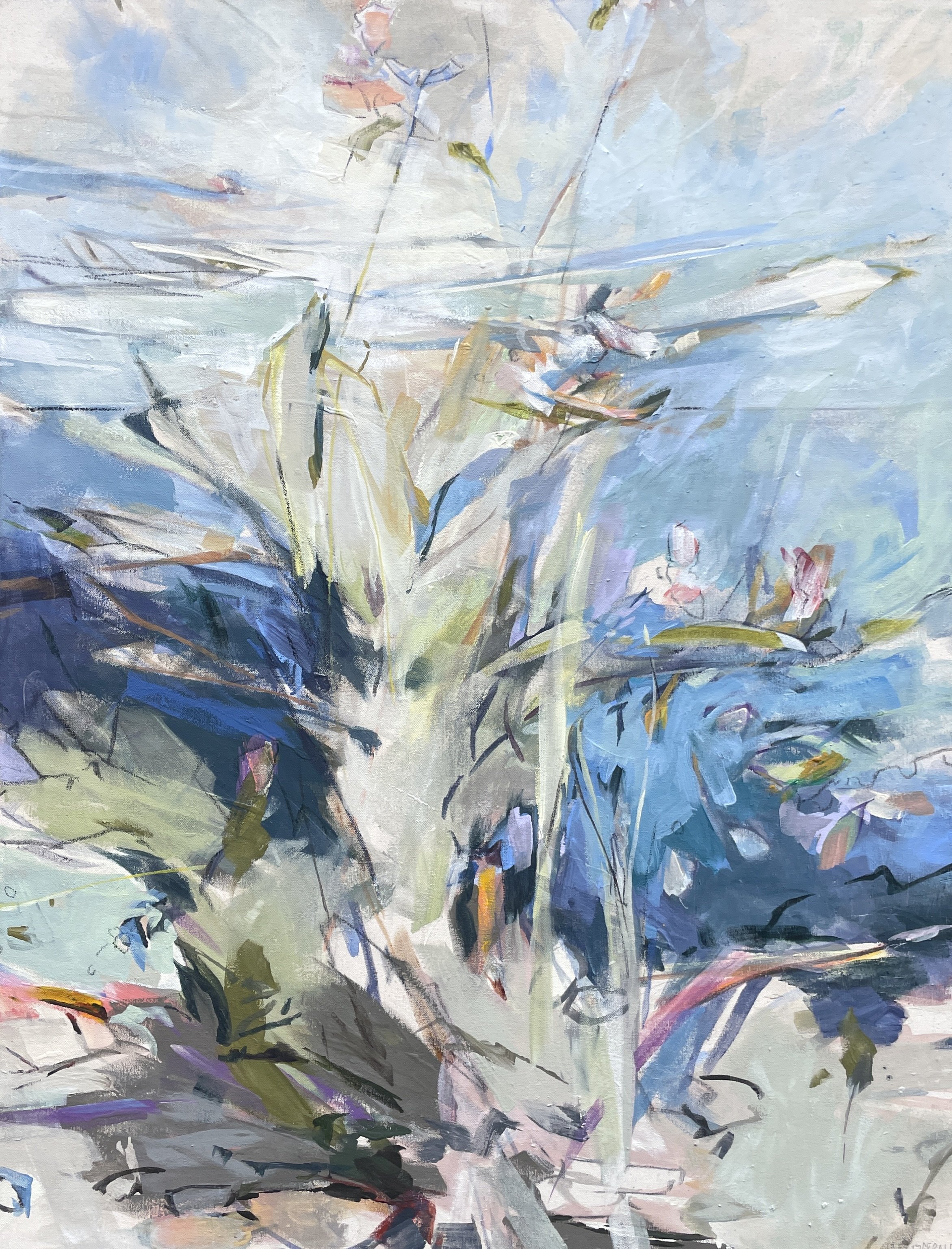  Jeffrey Fitzgerald,  Untitled Flowers , acrylic on canvas, 42" x 32", $4,200 