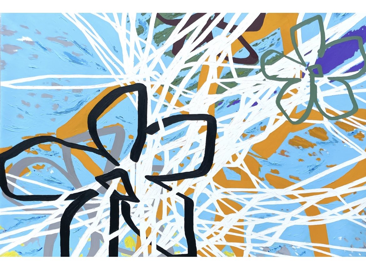 Rose Cameron, Paddy Hopping Delight, acrylic on canvas, 48” x 72”, $10,000