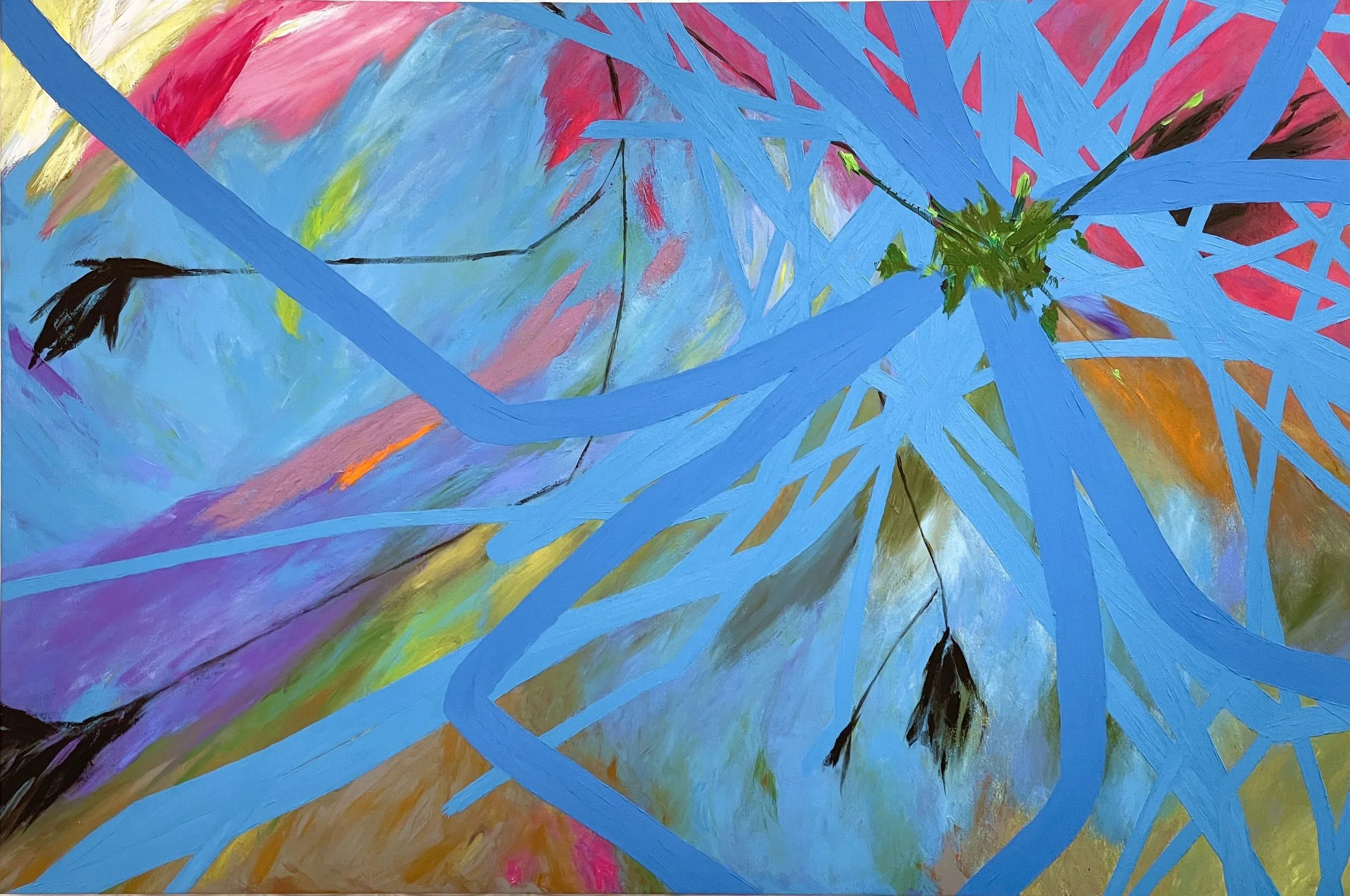  Rose Cameron,  A Moment Made Of Liquid Rainbows , acrylic on canvas, 40” x 60”, $5,400 
