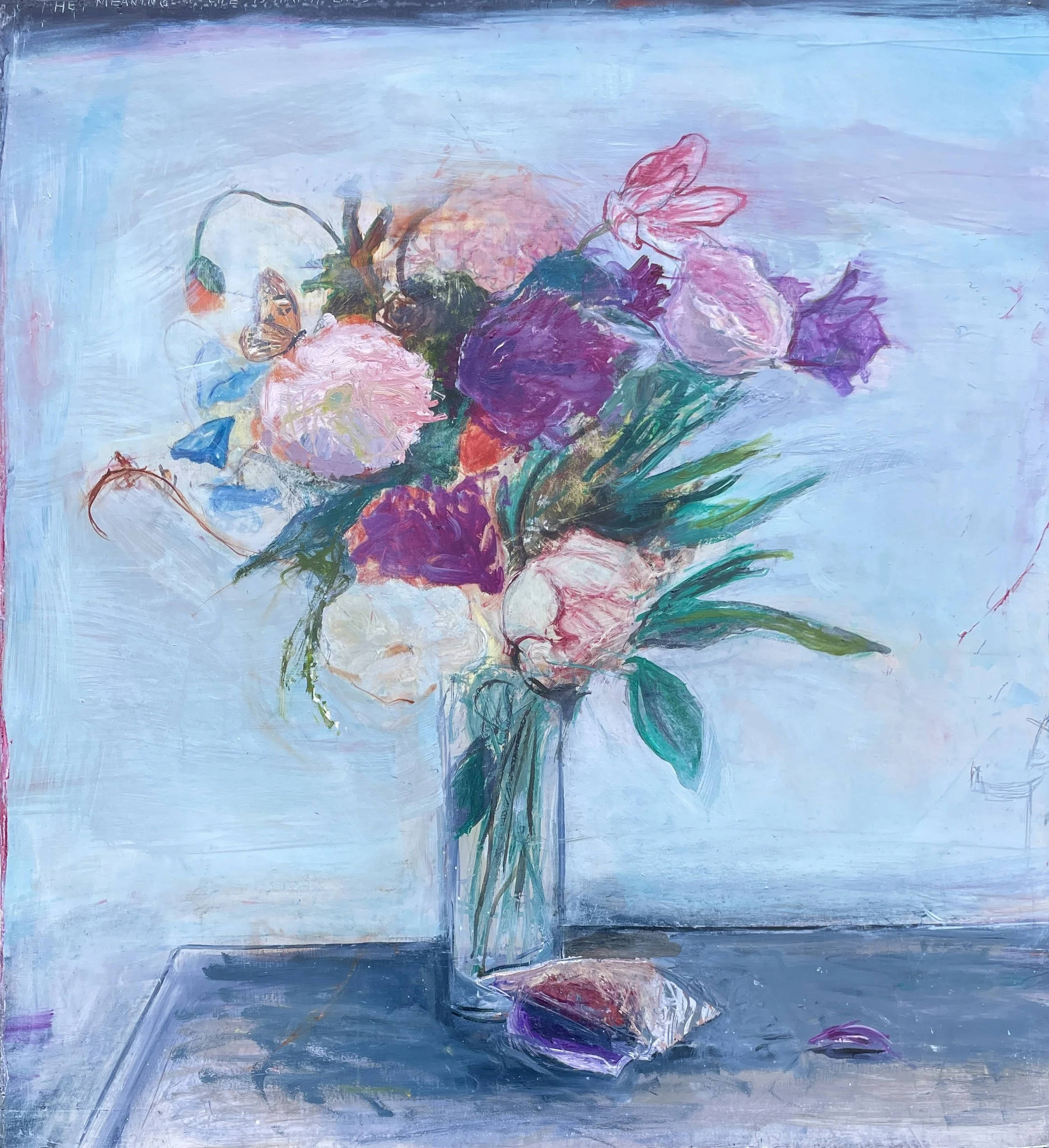  Jennifer Cross,  Flowers: Past/ Present , oil on wood, 22" x 20", $3,600 