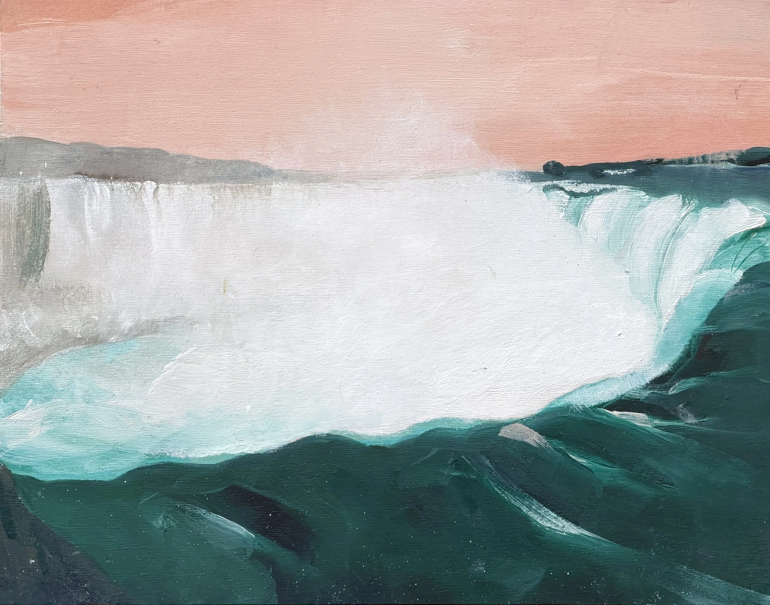  Melora Griffis,  Falls , oil on wood panel, 11" x 14", $3,400 