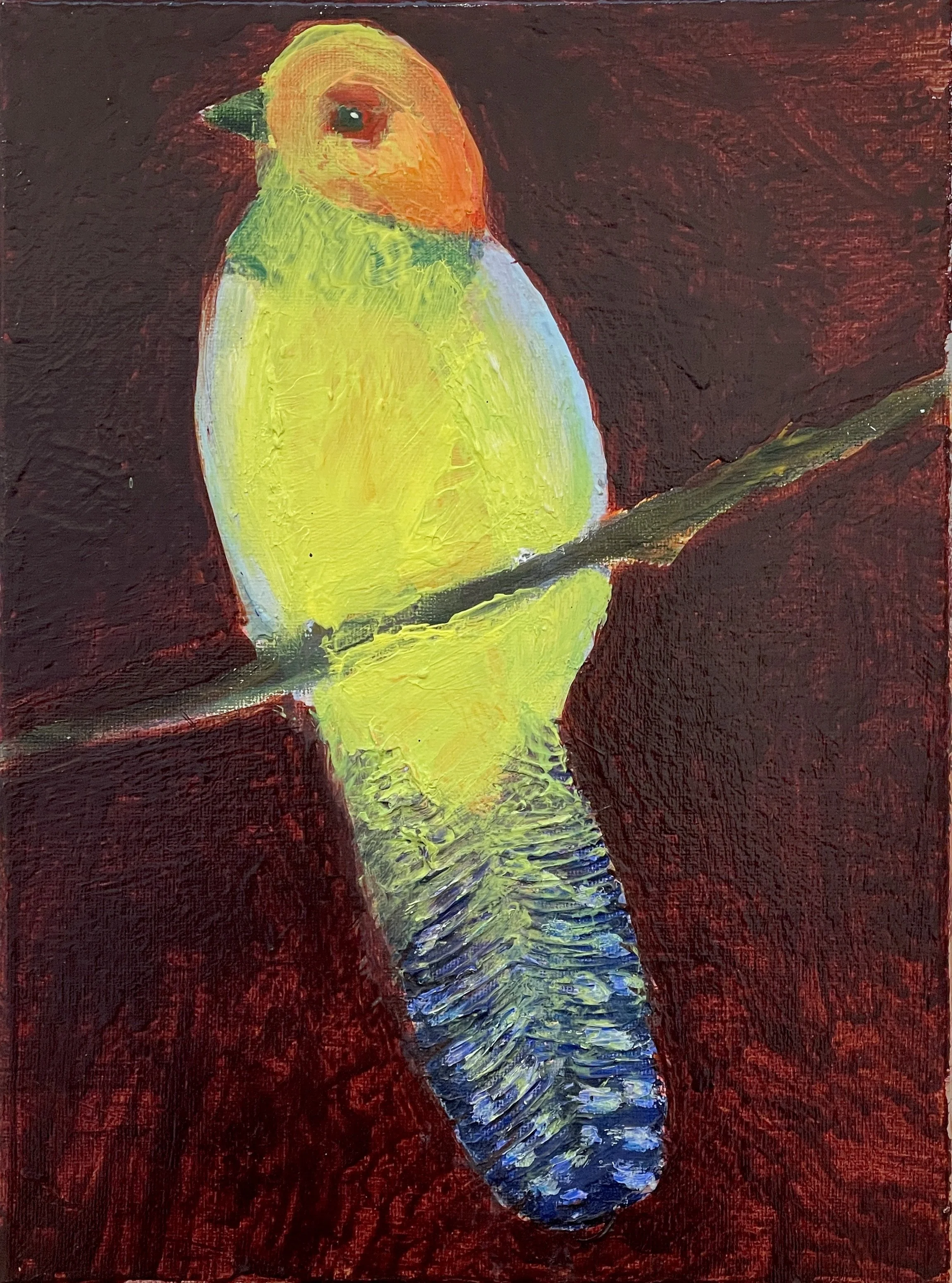  Gus Yero,  Bird 4 , acrylic on canvas, 12" x 9", $800.00 