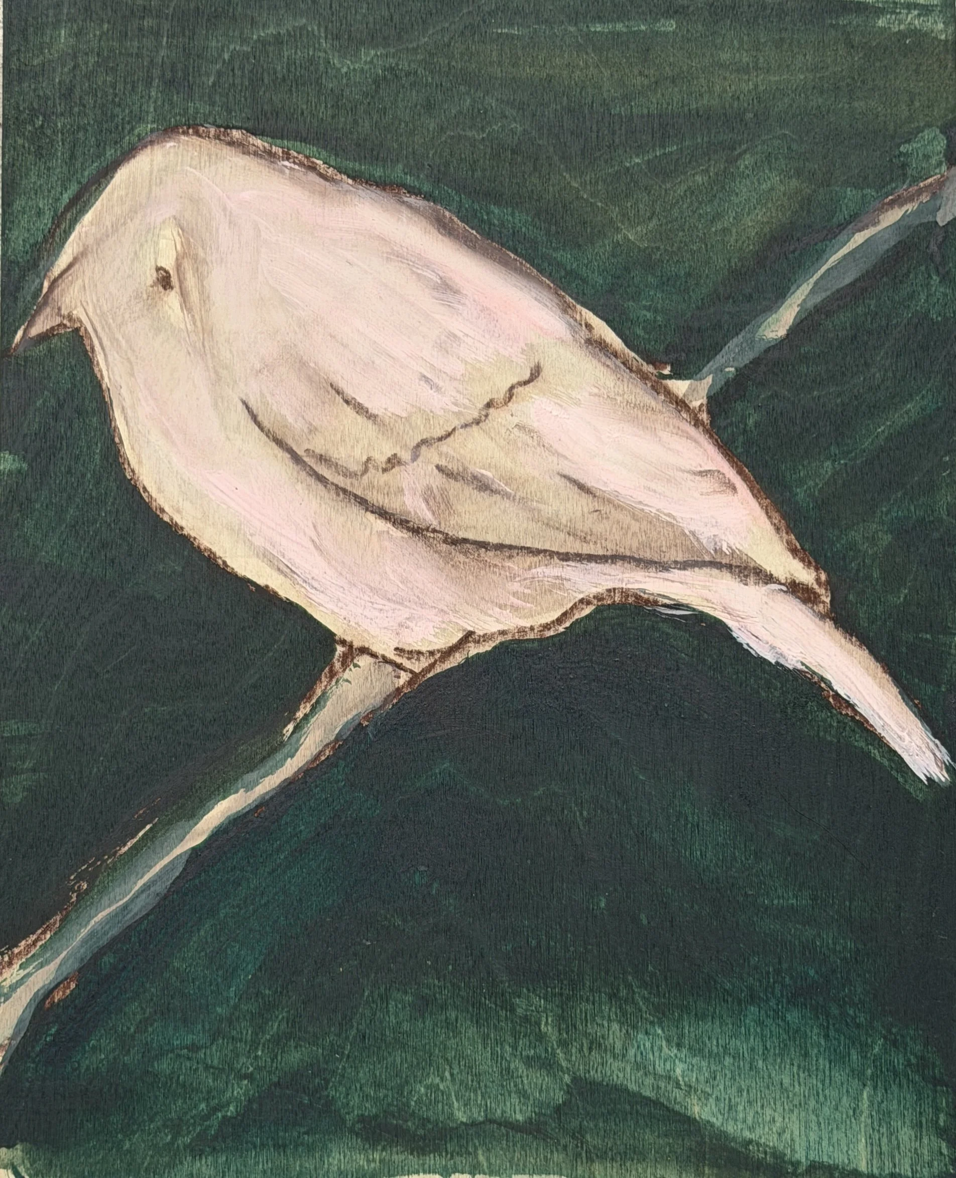  Gus Yero,  Bird 6 , acrylic on wood panel, 10" x 8", $800.00 