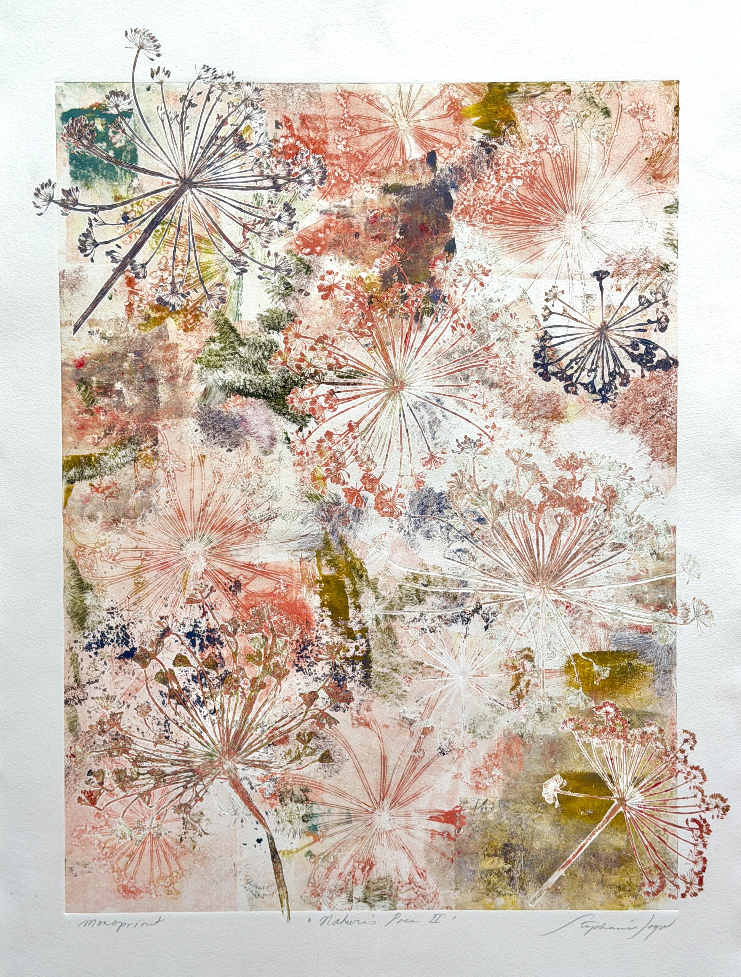  Stephanie Joyce,  Nature’s Poem II , monoprint on Hahnemühle paper, image: 23" x 18", Paper size: 31” x 22”, unframed: $1,500, framed: 33" x 25”, $2,200 
