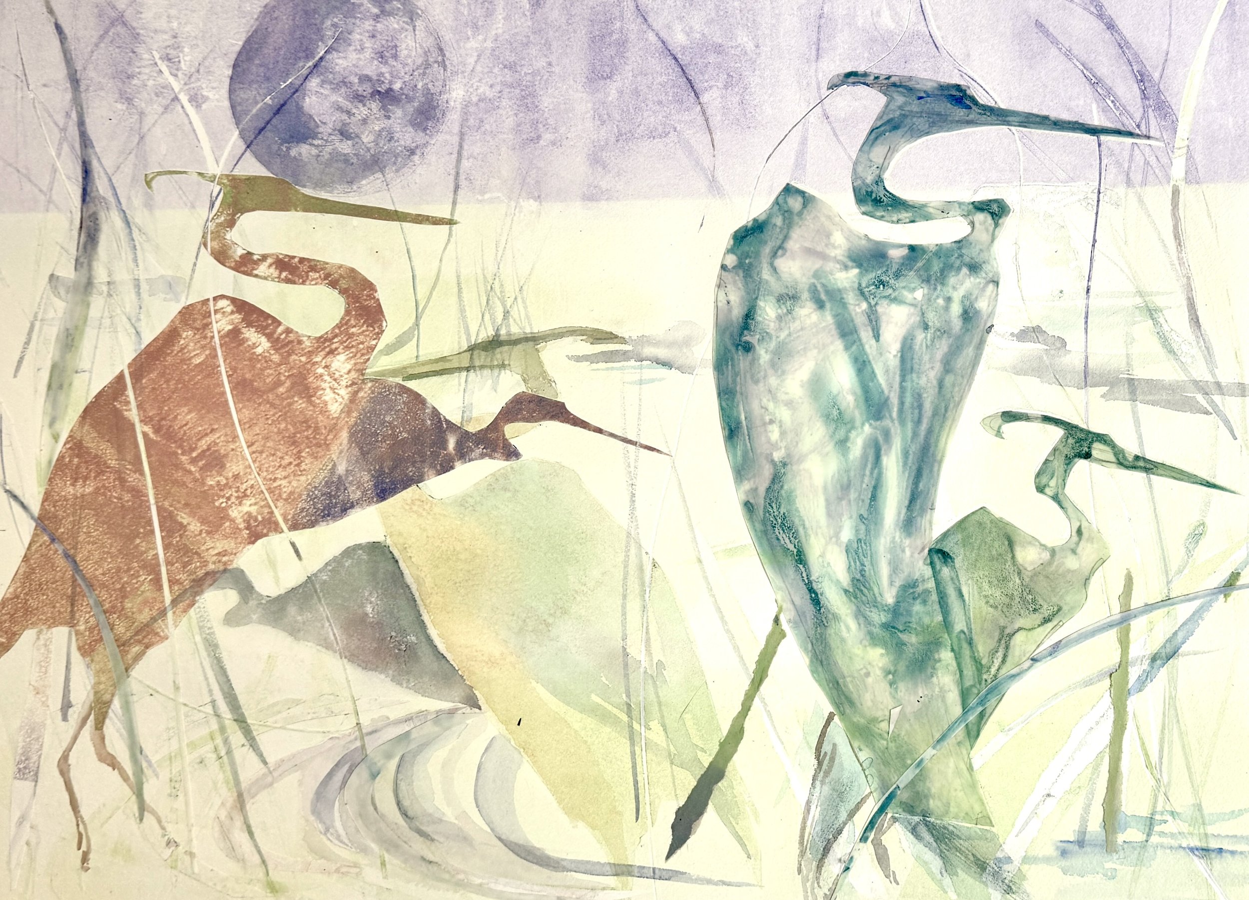  Stephanie Joyce,  Nature’s Poem XIX , monoprint on Hahnemühle paper, image: 23" x 18", framed: 25" x 33", $2,200 