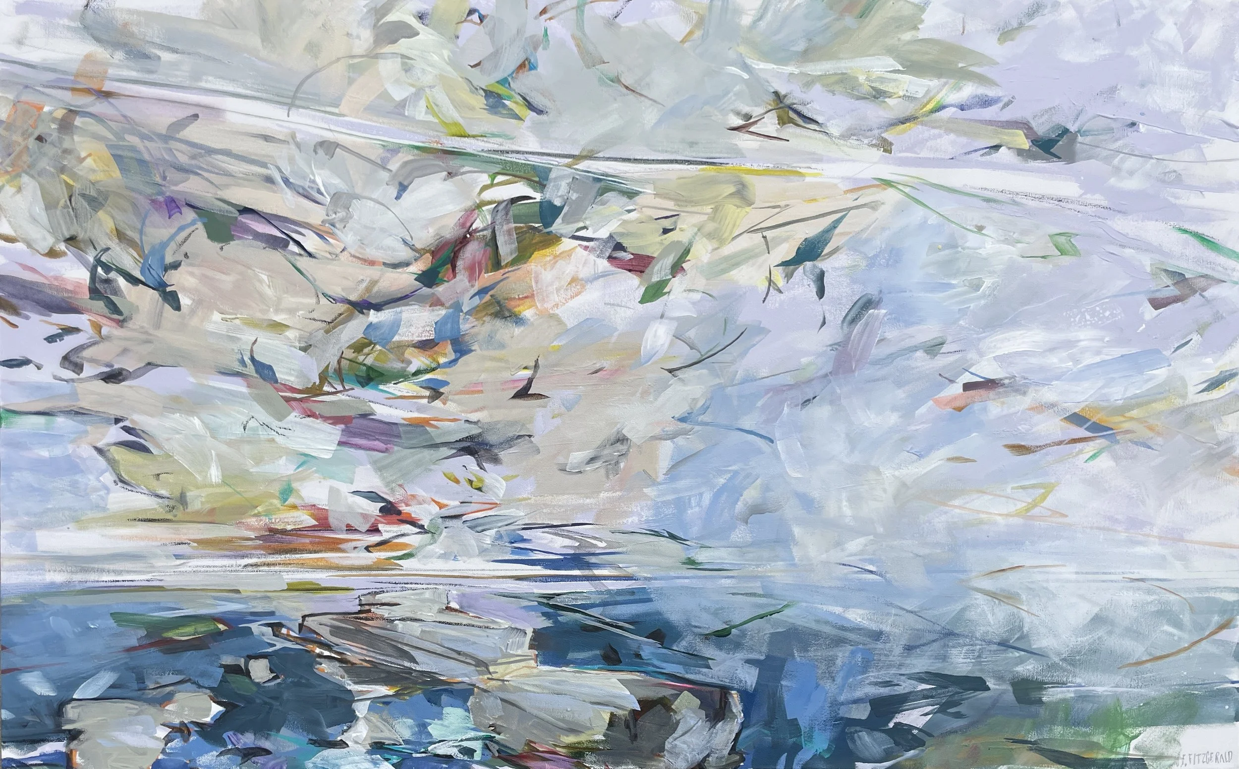  Jeffrey Fitzgerald,  Skyjoy , acrylic on canvas, 30" x 48", $4,200 