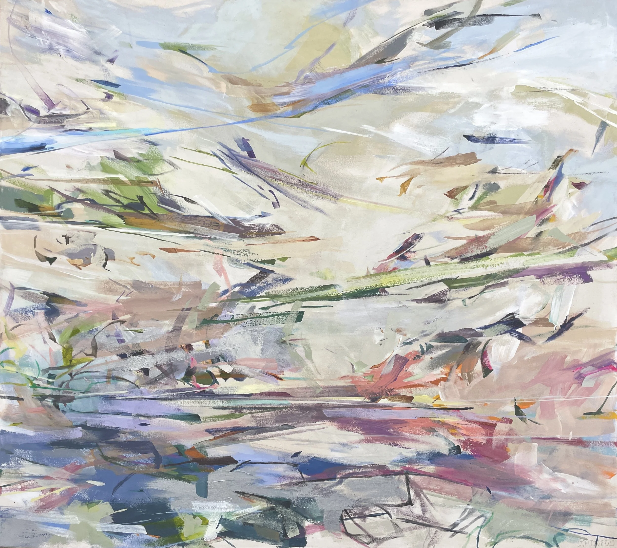  Jeffrey Fitzgerald,  Climb Together , acrylic on canvas, 48" x 54", $7,000 