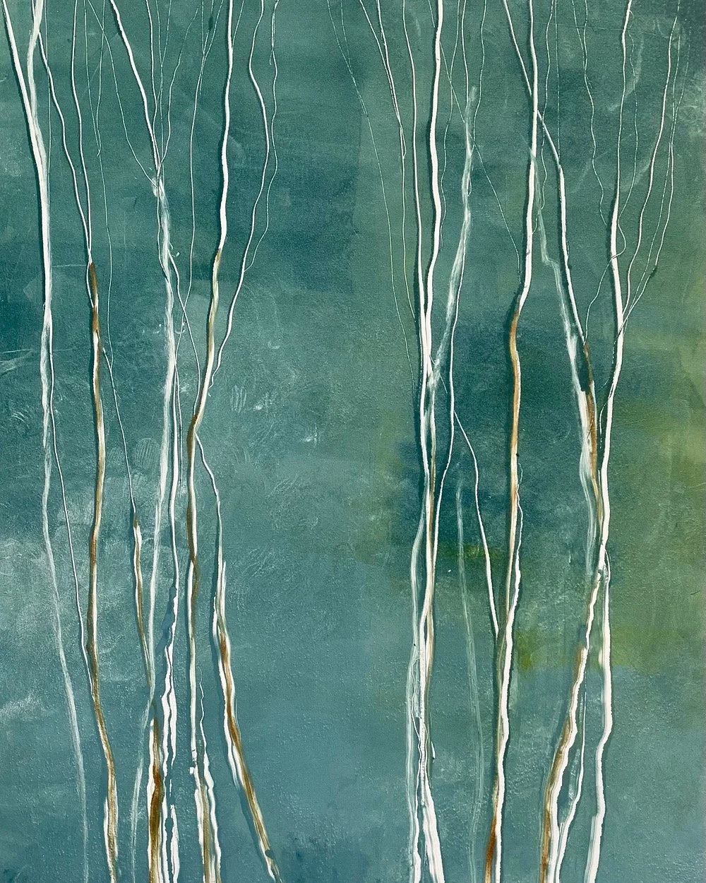  Barbara Thomas,  Birch , monoprint on paper, 27" x 20" framed, SOLD 