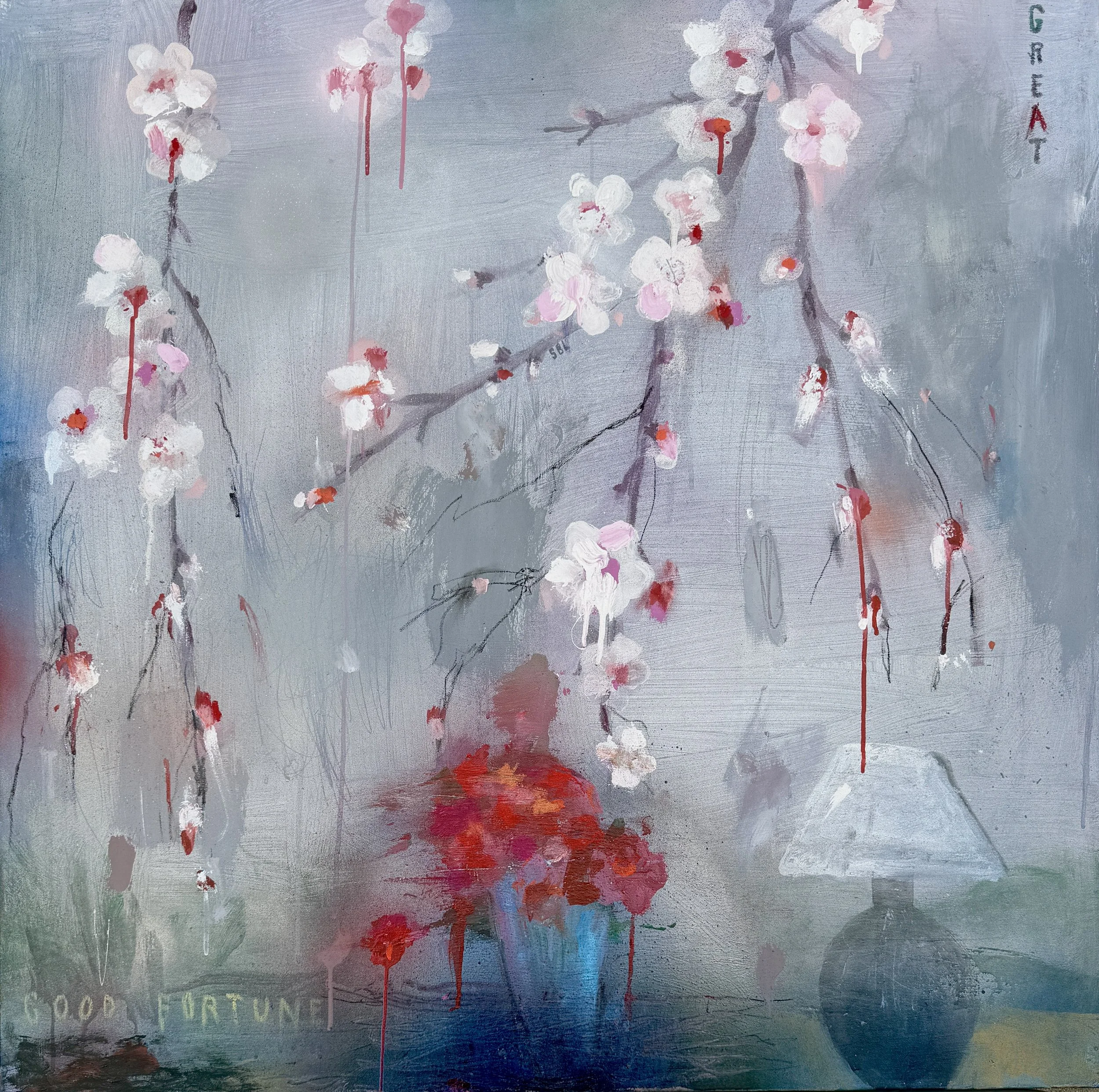  Stephanie Brody-Lederman,  Great Good Fortune , oil and acrylic on canvas, 36" x 36", $5,800 