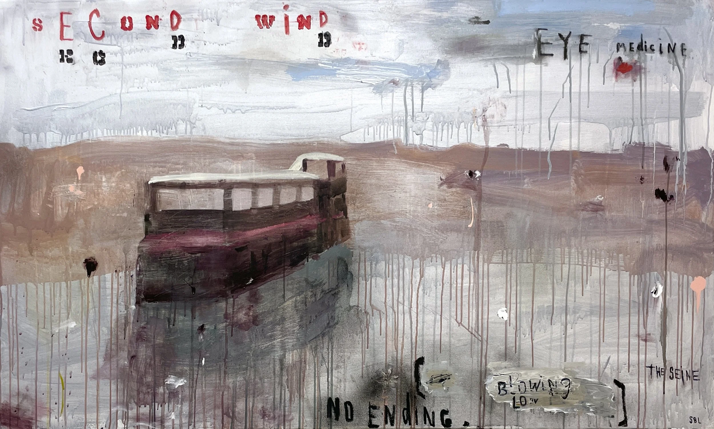  Stephanie Brody-Lederman,  Second Wind , oil, acrylic and mixed media on canvas, 36" x 60", SOLD 