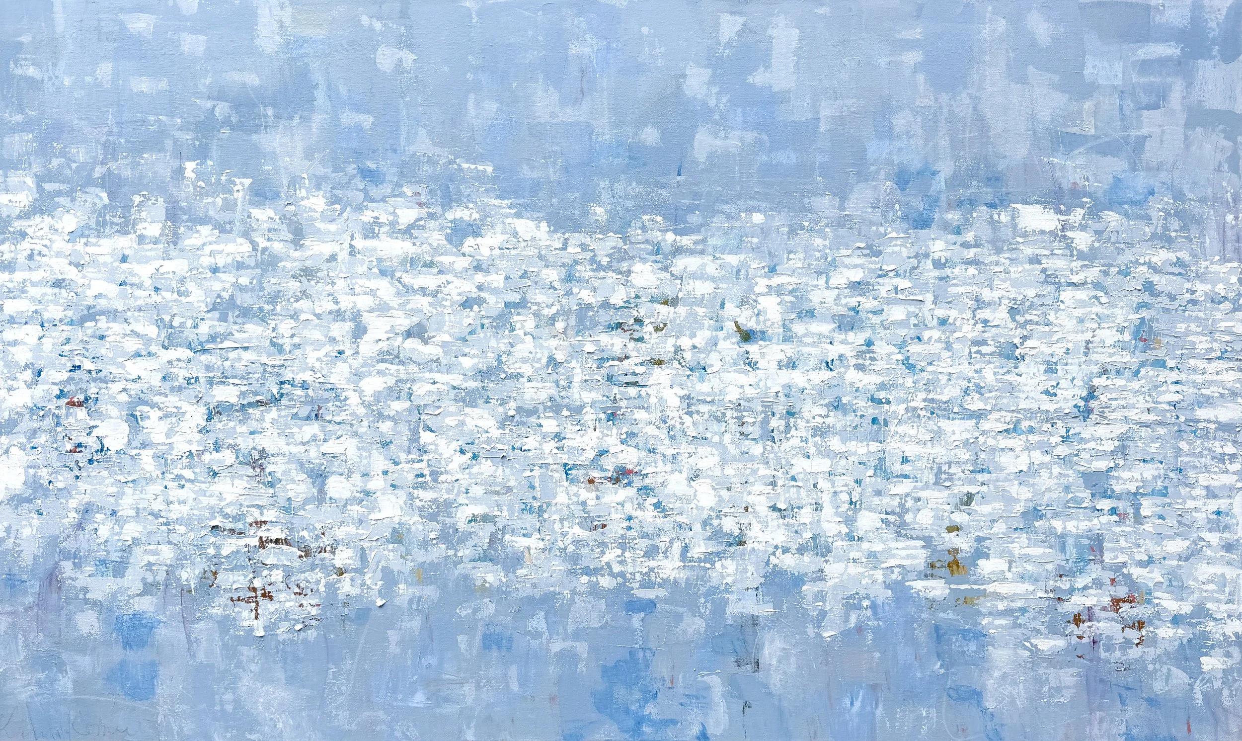  Kim Romero,  Blue Waves , acrylic on canvas, 36” x 60”, $4,800 