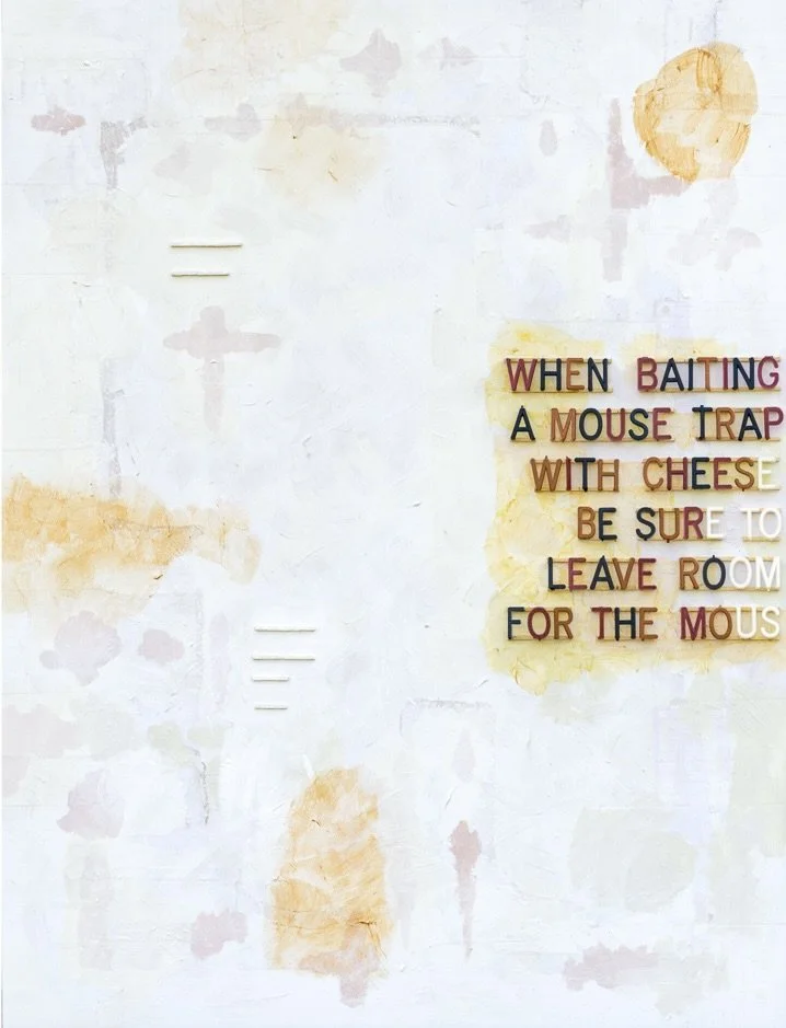 Peter Buchman, Mouse Trap, menu board letters, acrylic on wood panel, 24.75%22 x 19%22 x 2%22, $4,800.jpg