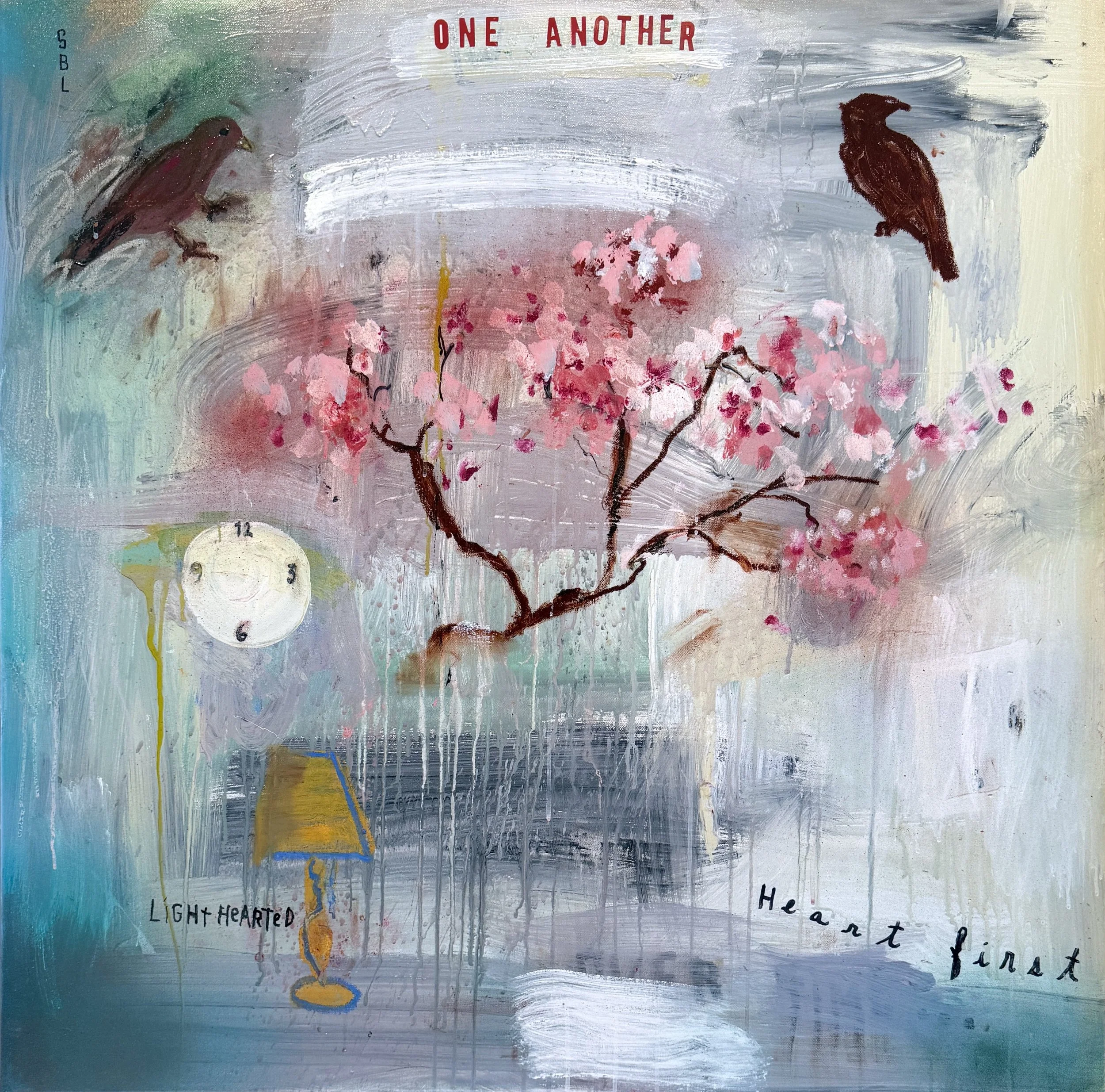  Stephanie Brody-Lederman,  Lighthearted, Together , oil and acrylic on canvas, 36" x 36", $5,800 
