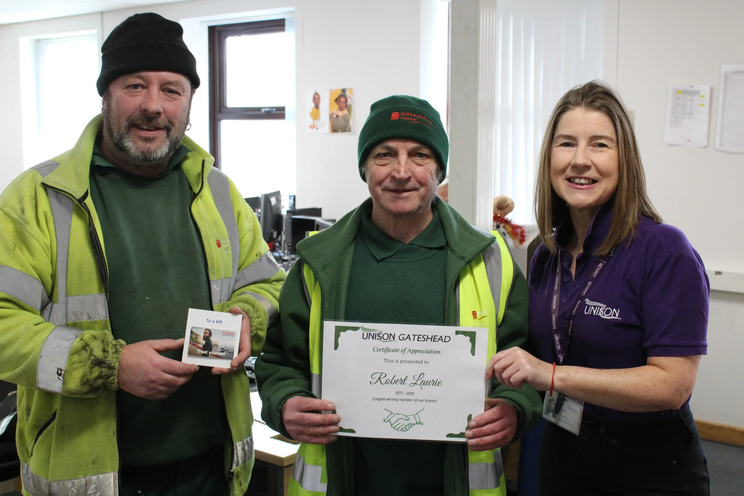 Longest Serving Member at Gateshead UNISON celebration