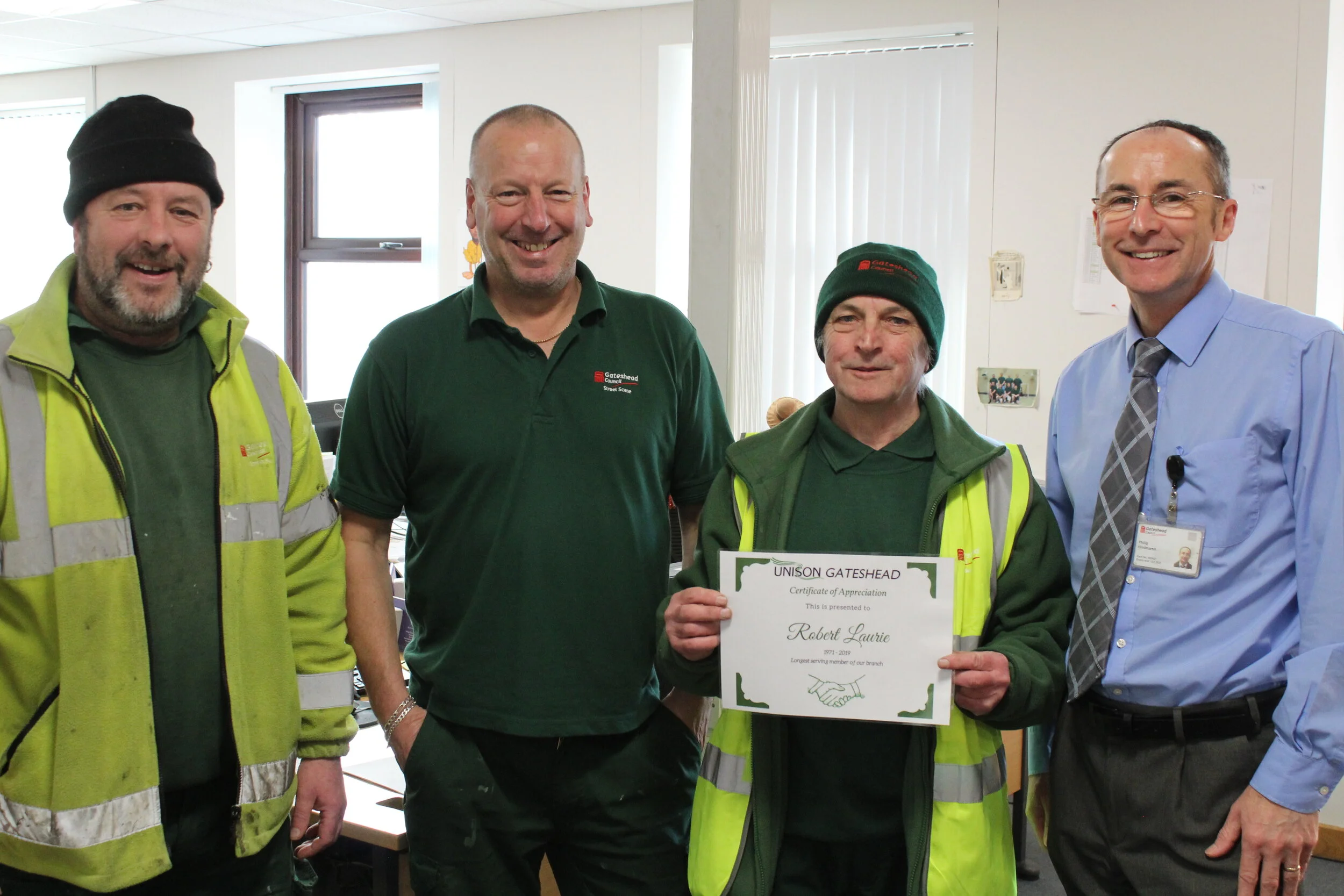 Longest Serving Member at Gateshead UNISON celebration