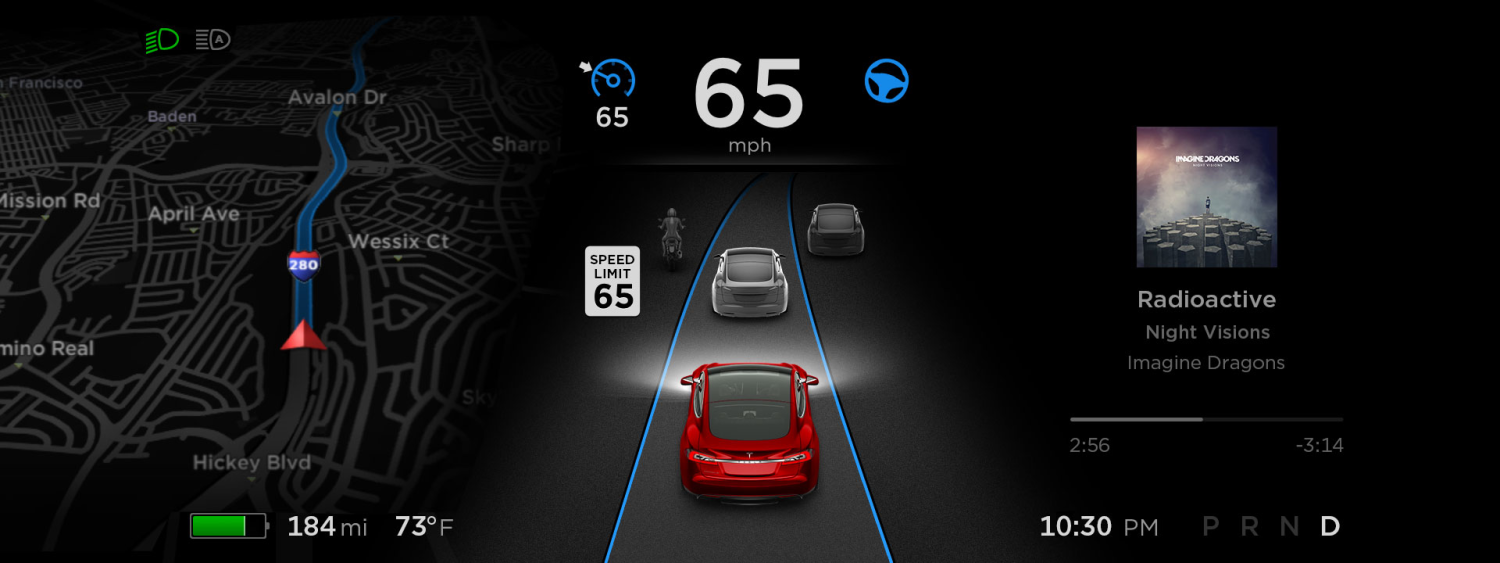 | Source: Electrek,co | - A closer look at Tesla's dashboard. 