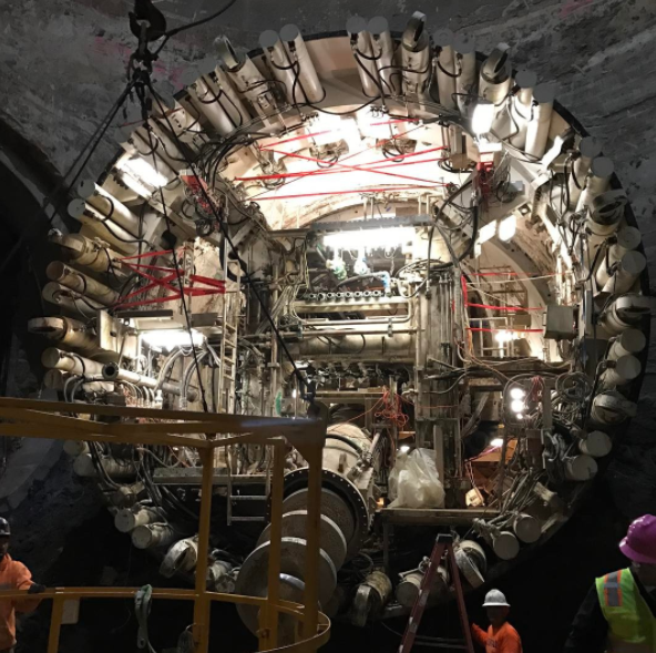 | Source: Instagram @elonmusk | Elon posted this photo on his Instagram account earlier this year and appears to shows his boring maching (pictured above) beginning to dig a tunnel. 