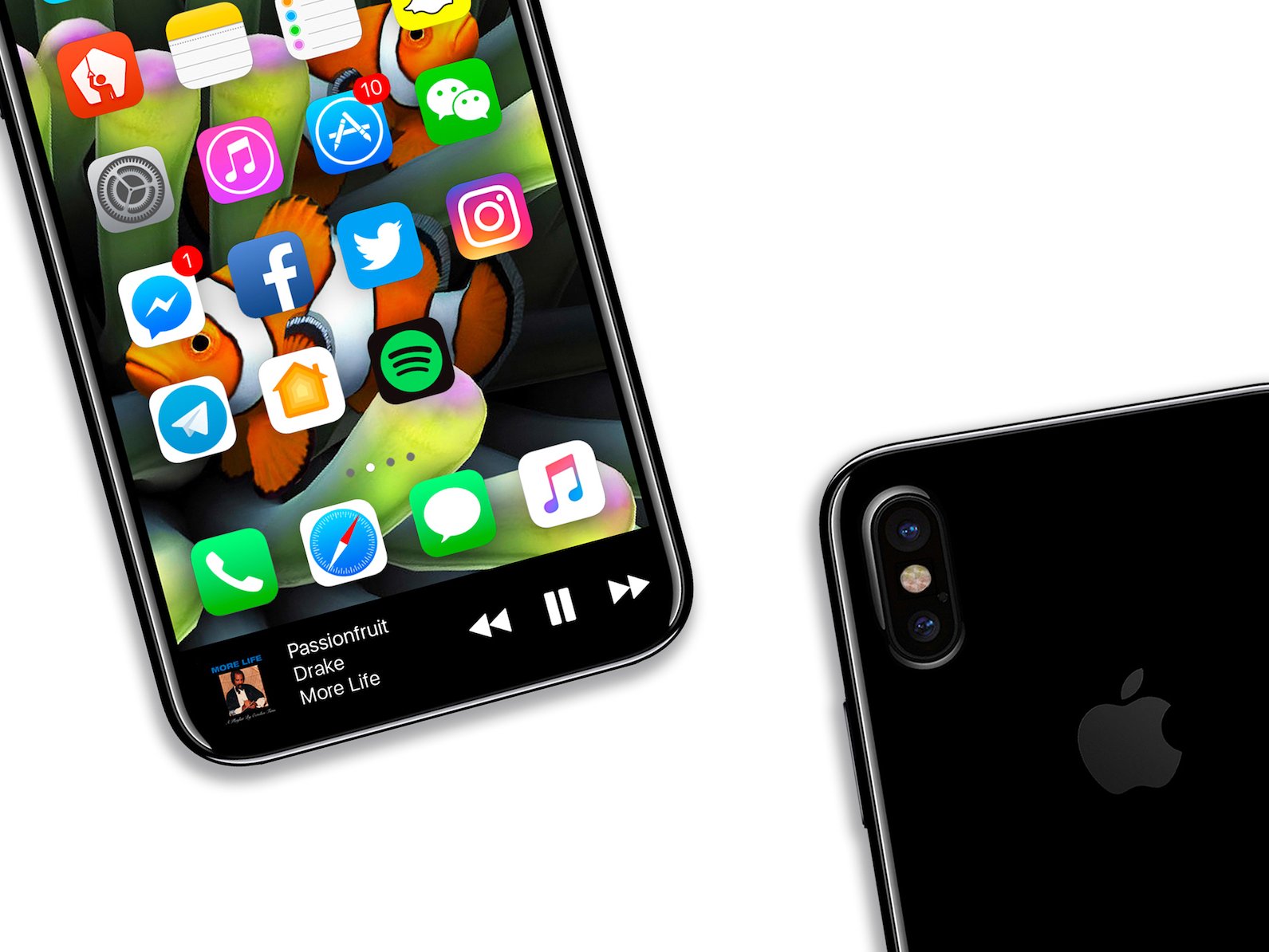 | Source: Benjamin Geskin (@VenyaGeskin1) | Mock-Up of a bezel-less iPhone 8.
