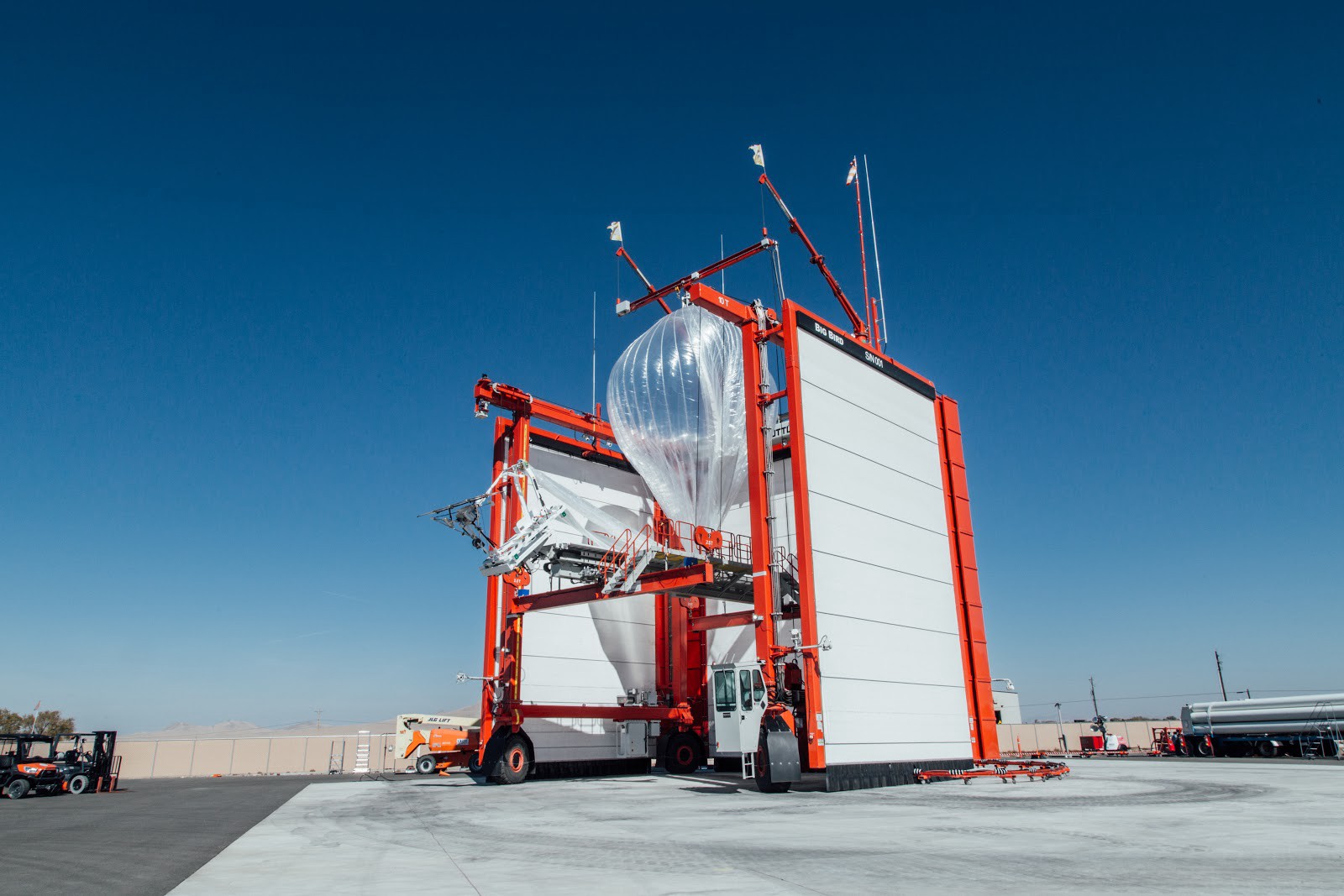 | Source: Project Loom | A Project Loom balloon preparing for flight at the launching facility in Nevada. 