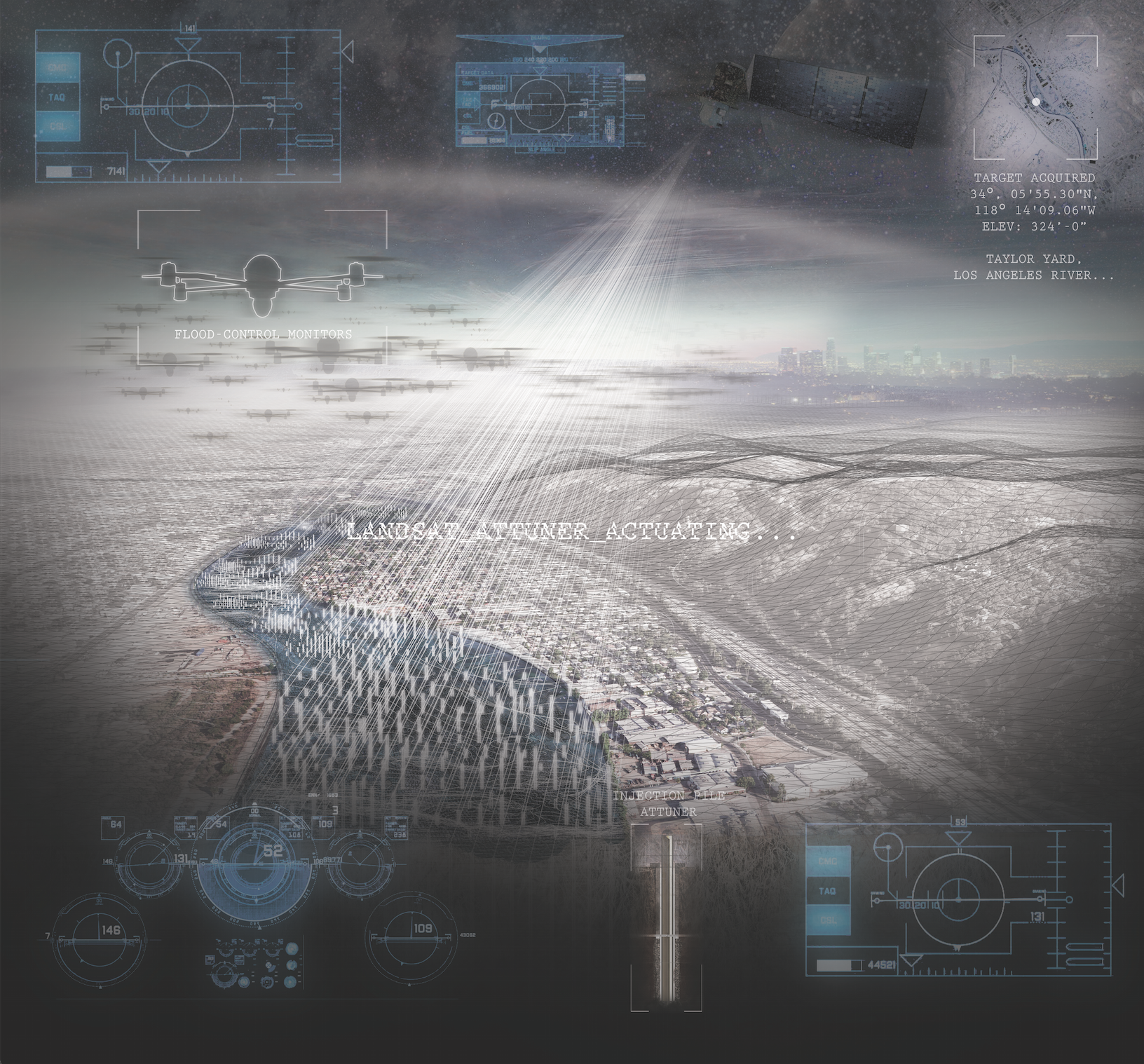 Projective condition with the aquifer injection piles