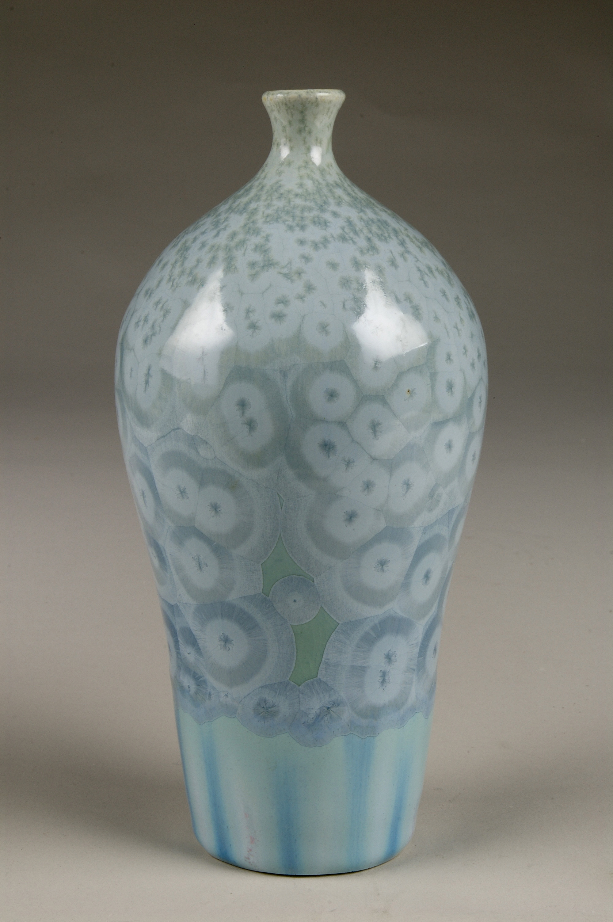 Copper Blue Crystal Vase