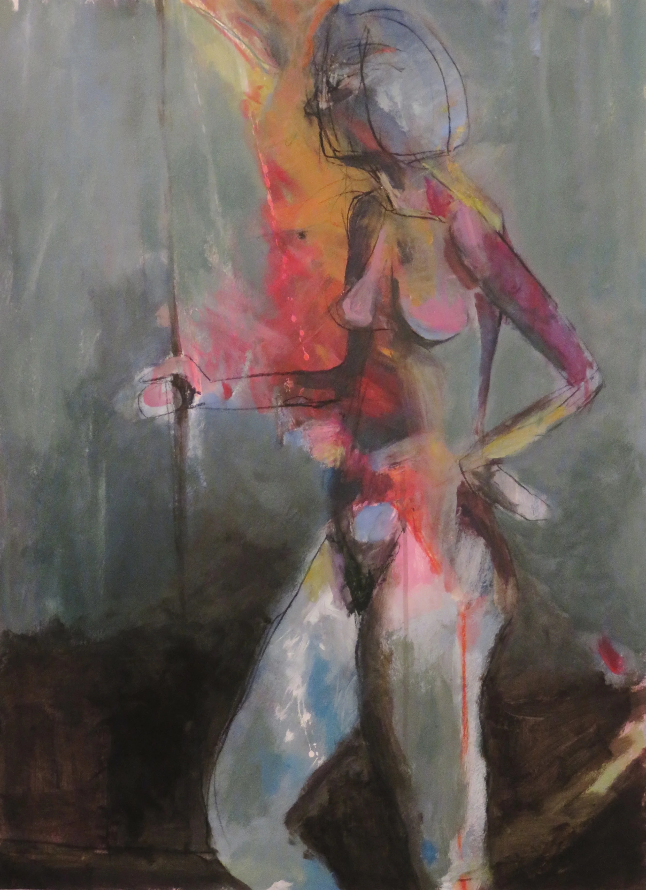 Feminine Divine, 30" x 22" acrylic and mixed media on paper
