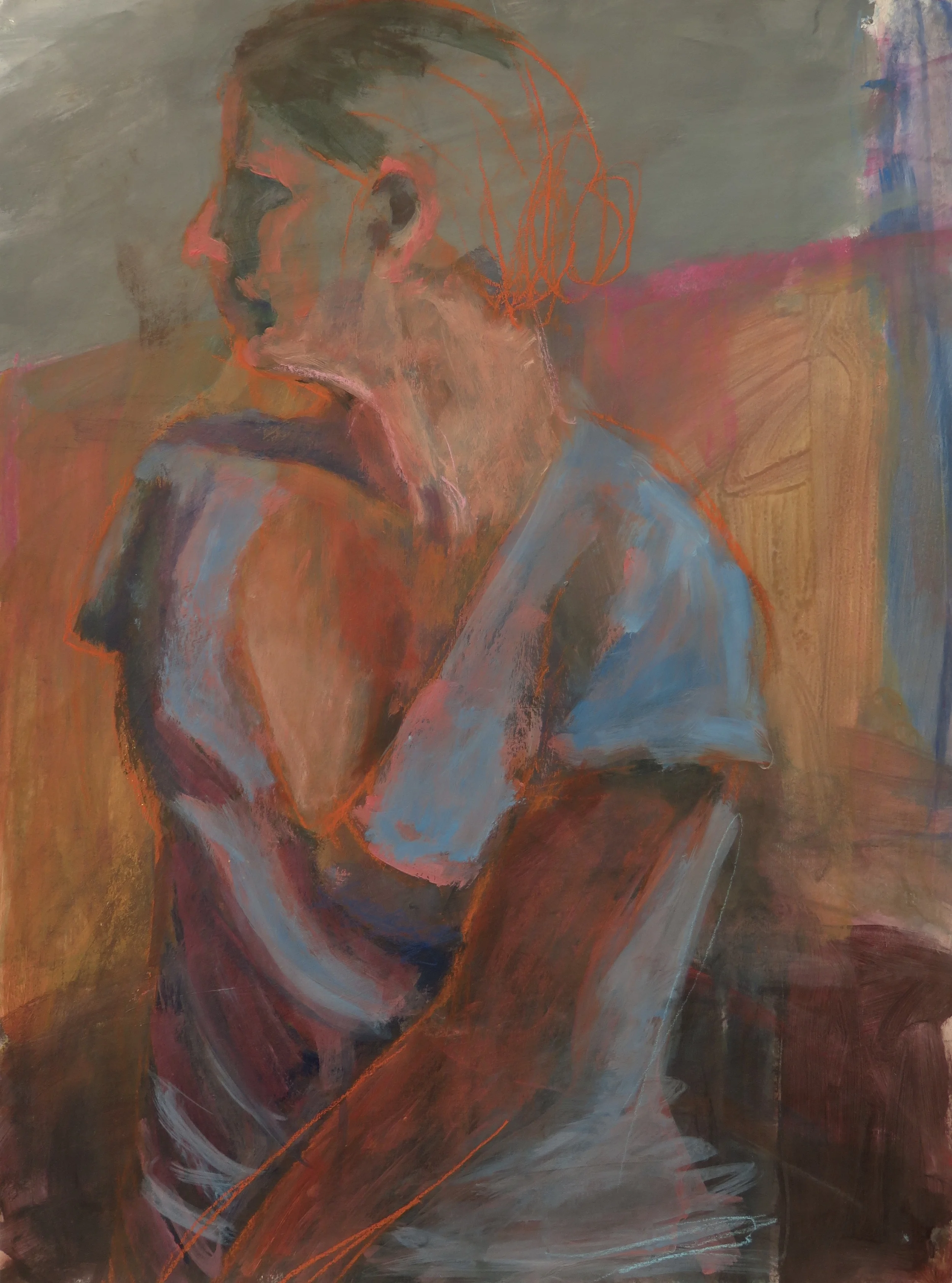 Periwinkle, 24" x 18" acrylic and mixed media on paper