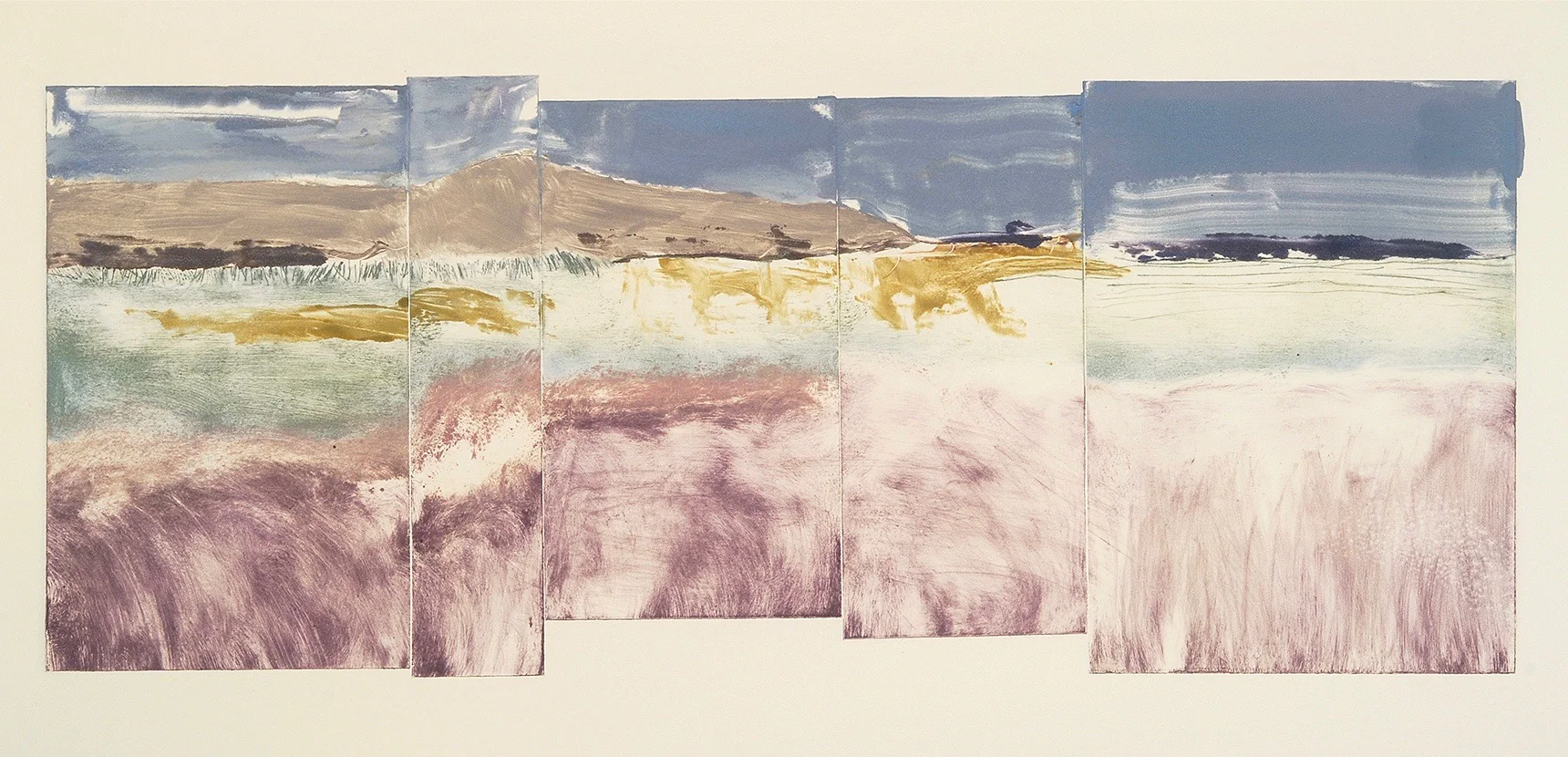 Grass II, 9 1/4" x 23" 1/4" 5 plate monoprint