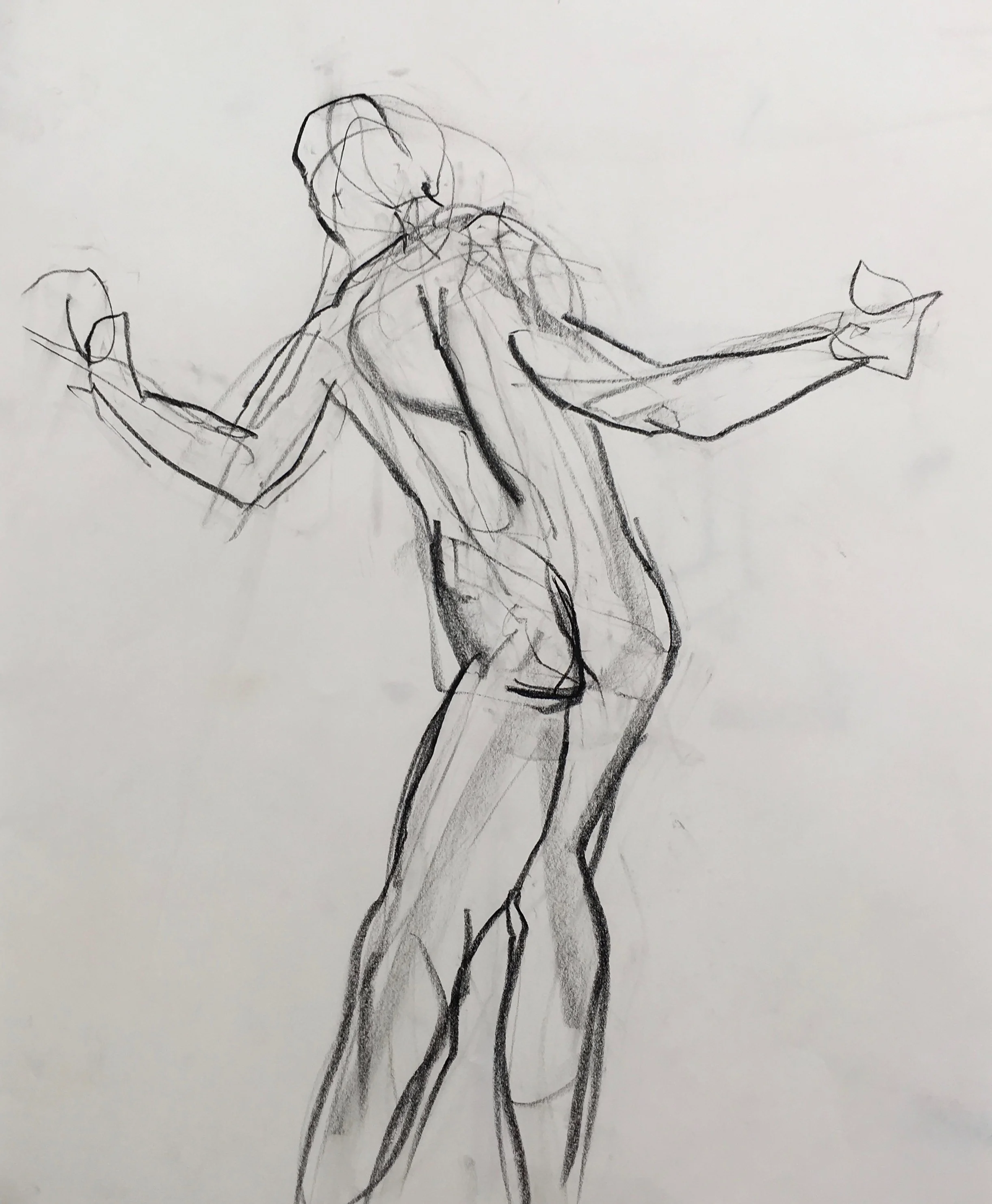24" x 18", charcoal on paper