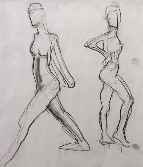 24" x 18", charcoal on paper