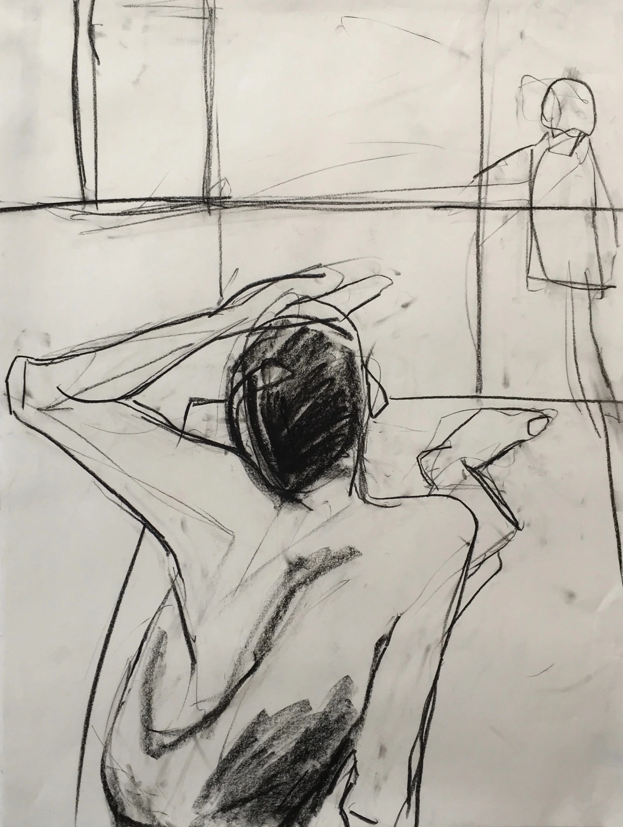 24" x 18", charcoal on paper