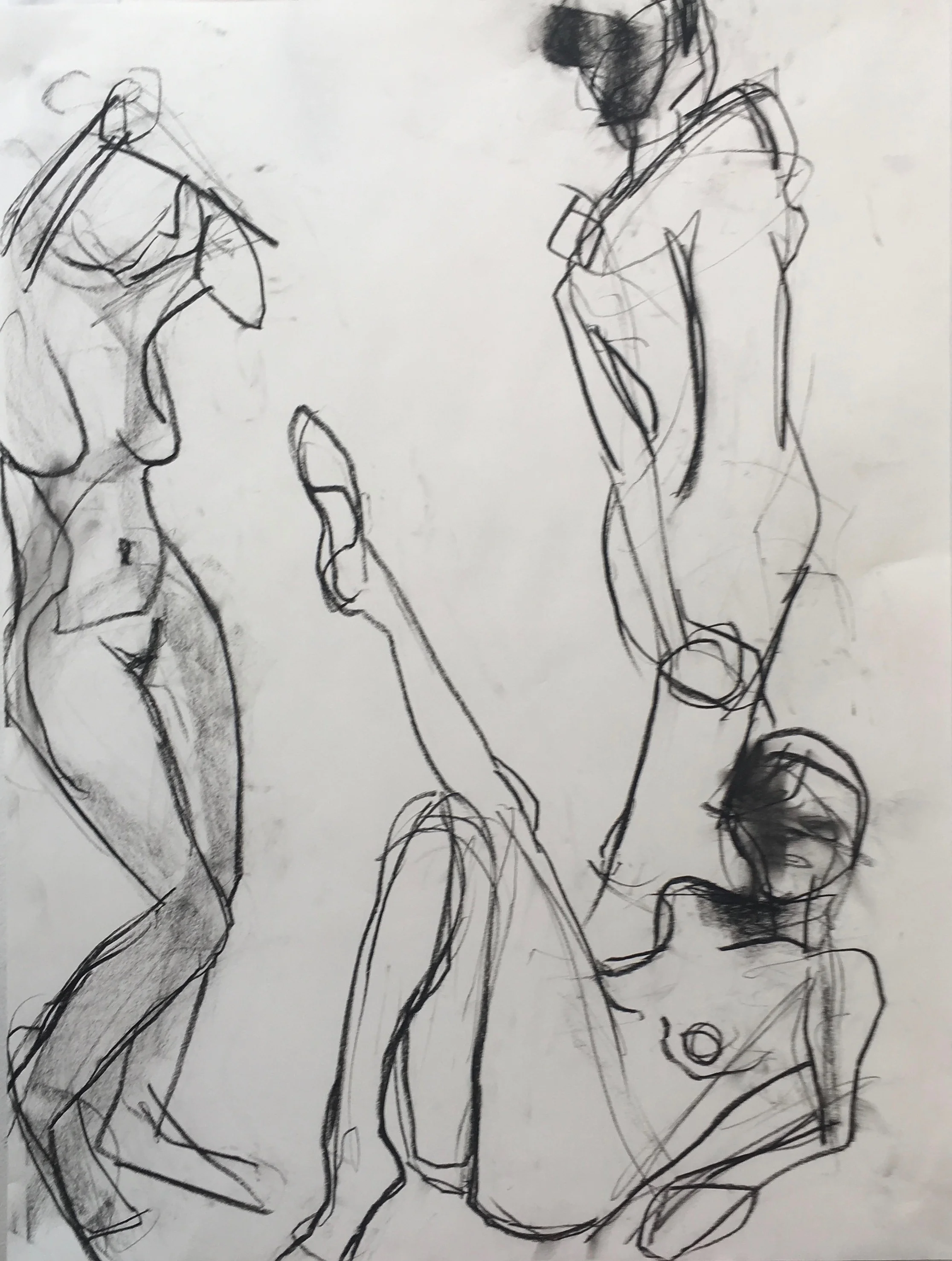 24" x 18", charcoal on paper