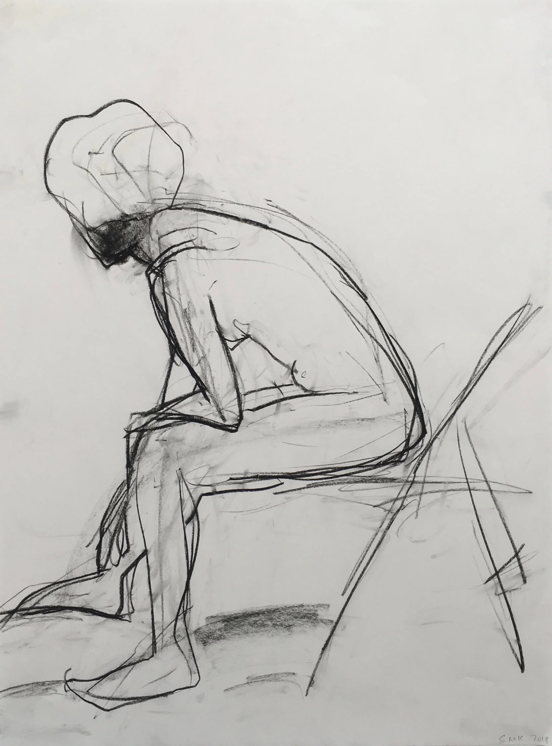 24" x 18", charcoal on paper