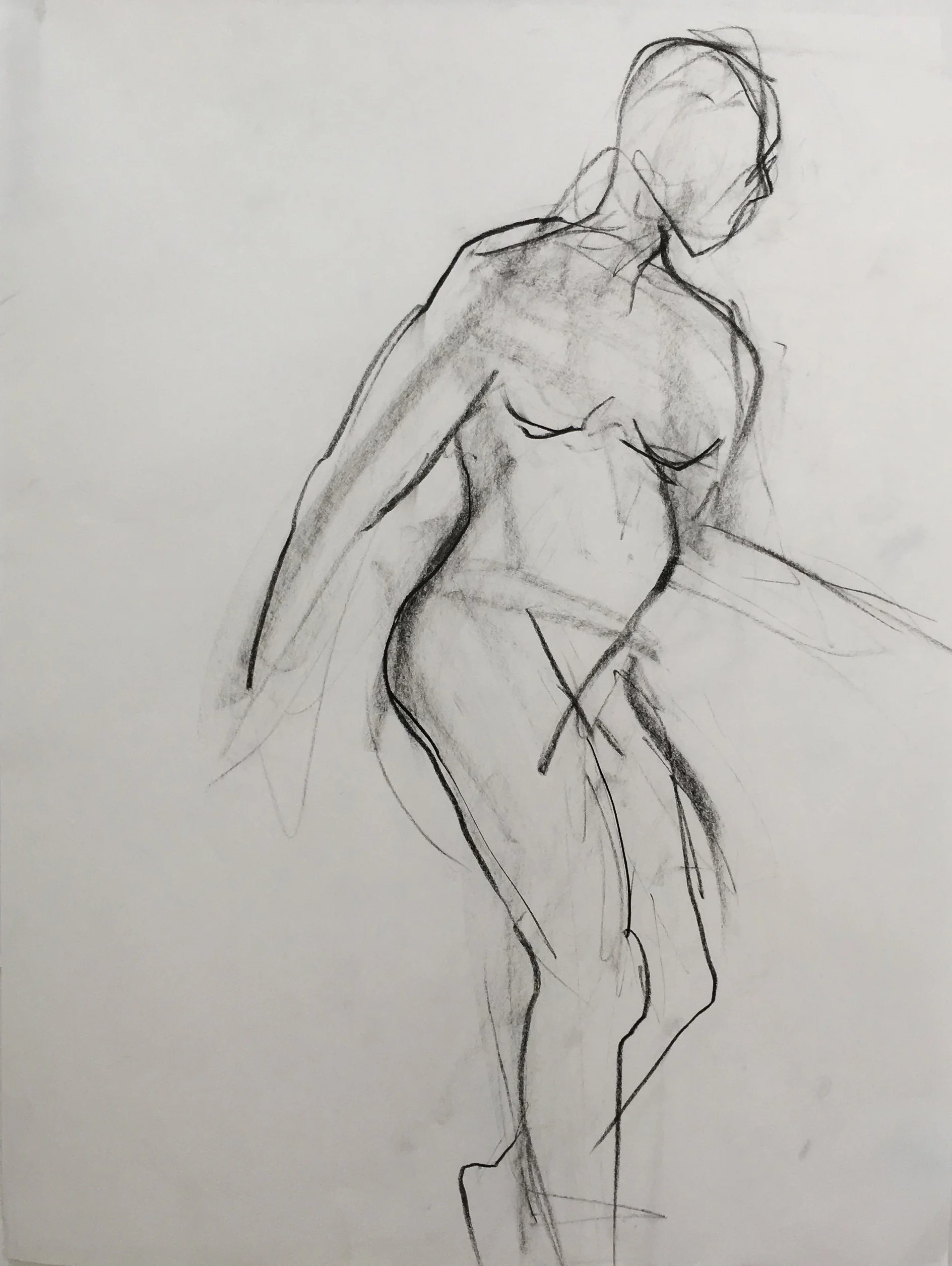 24" x 18", charcoal on paper