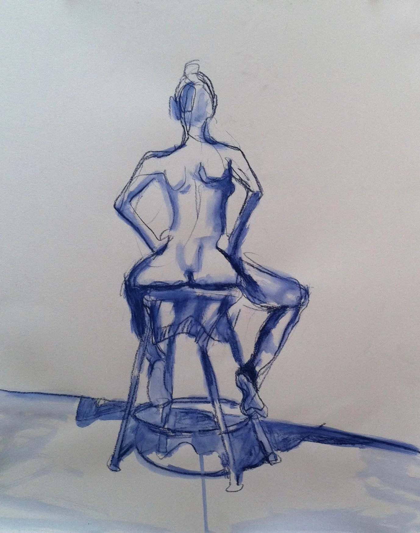 24" x 18", watercolor crayon on paper