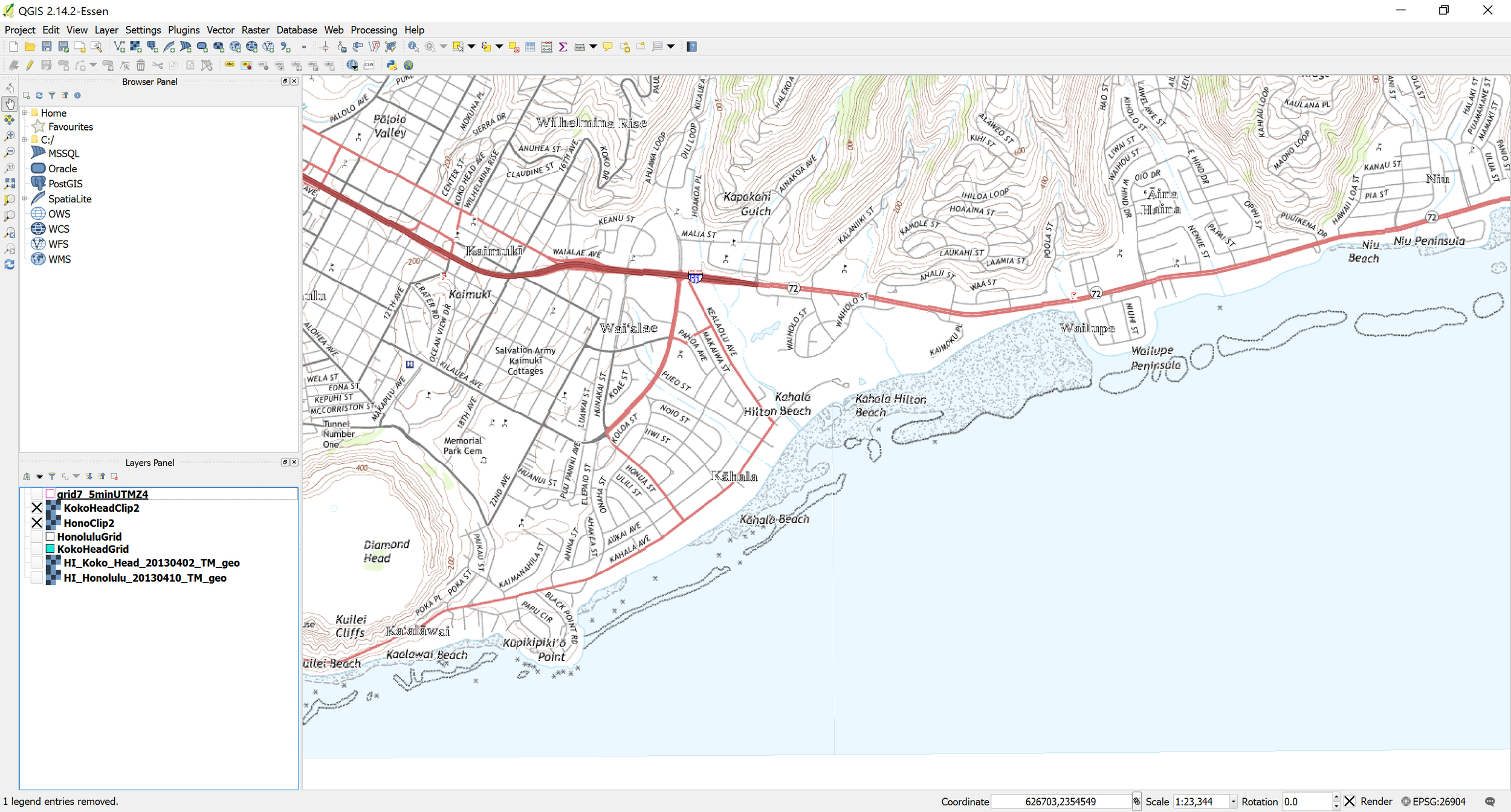 Example of Honolulu and Koko Head topo quad geotiffs without the USGS 7.5 minute grid cells as displayed in QGIS. Notice it is almost seamless -- you could get a seamless image by creating a mosaic and blending the edges.