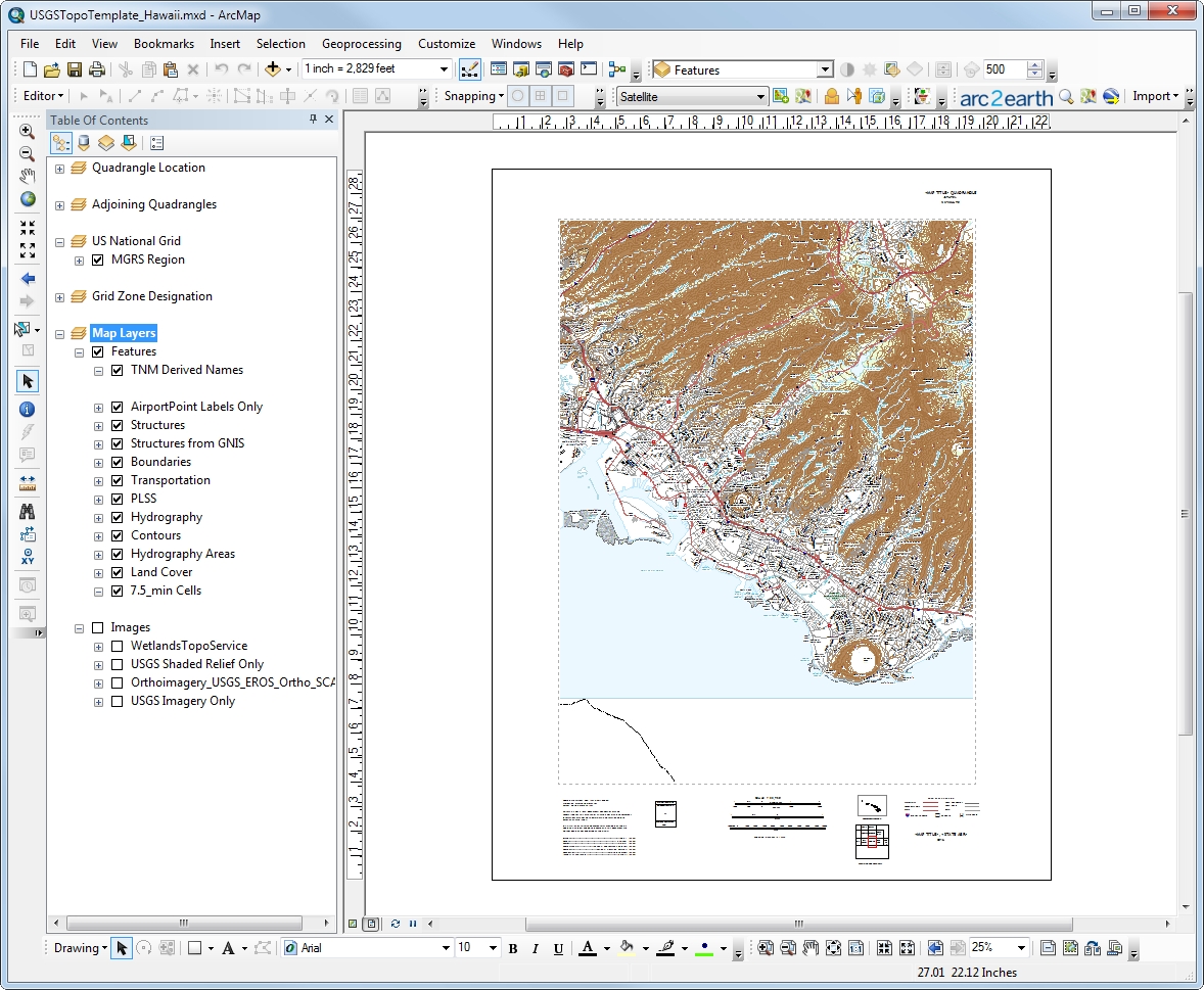 Usgs Tnm Style Map Template Arcgis Open Gis Lab