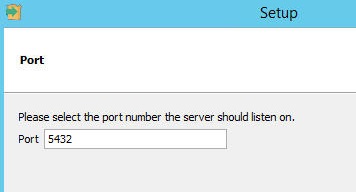 Use the default port 5432 or enter one that is not being used. If you don't know then leave as default