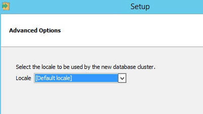 Advanced Options: Choose default locale