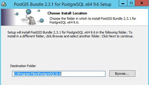 Chose a destination folder or use the default