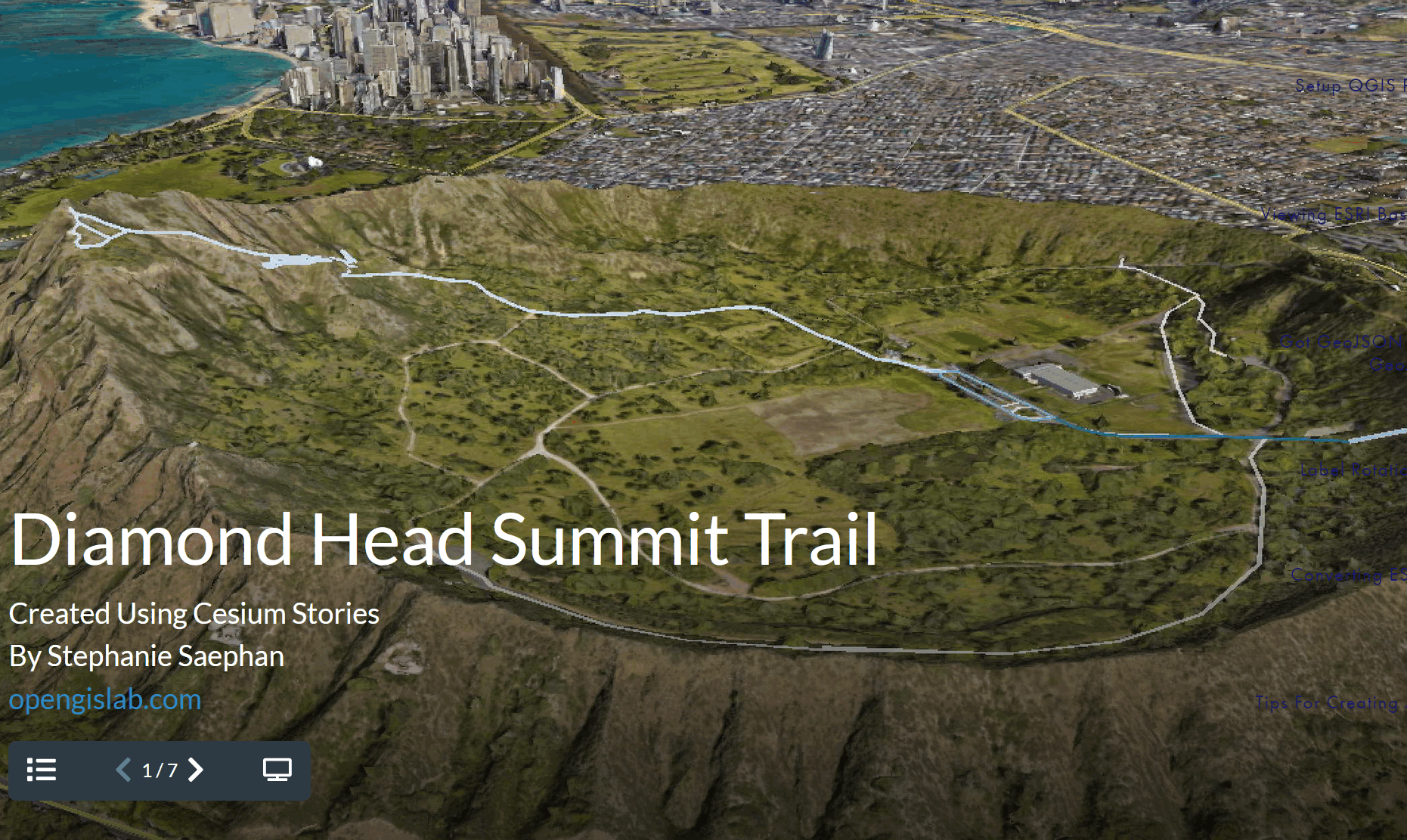 Storytelling with Cesium Stories Application