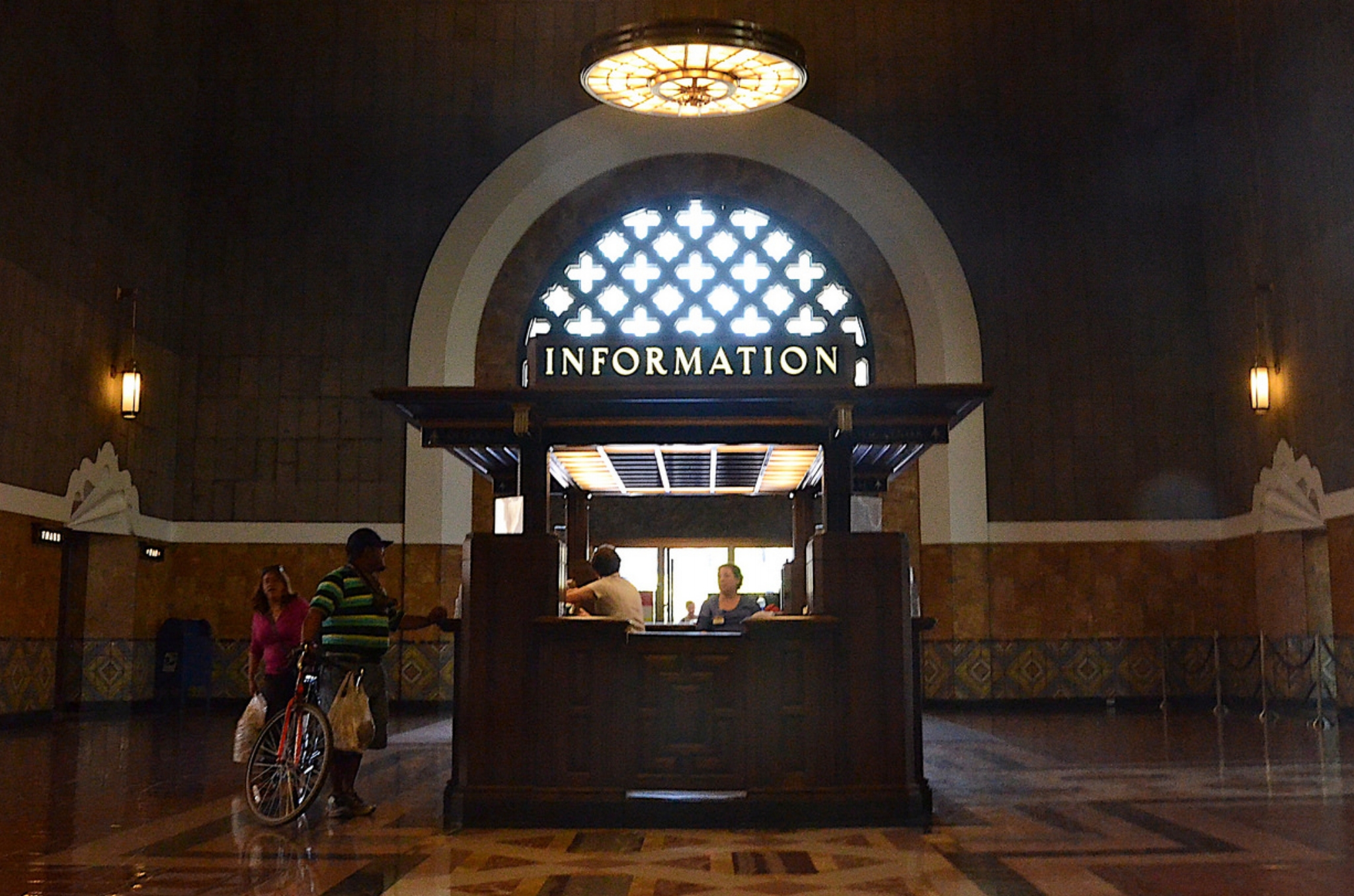 Help & documentation: A staffed information booth at Los Angeles' Union Station. Photo credit: Russell Mondy, Flickr