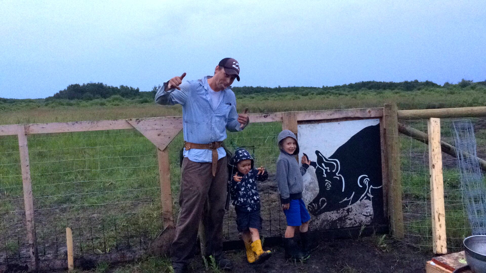 It was wet and muddy, but we finished the pasture fence and we celebrated!