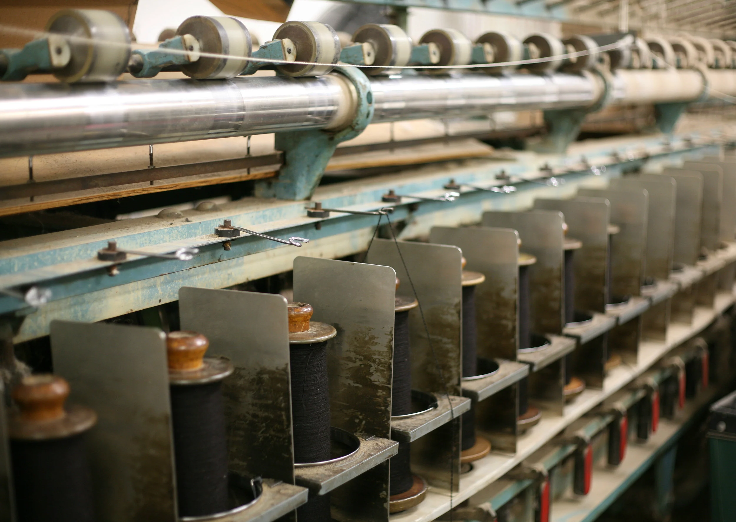 yarn on the spinner